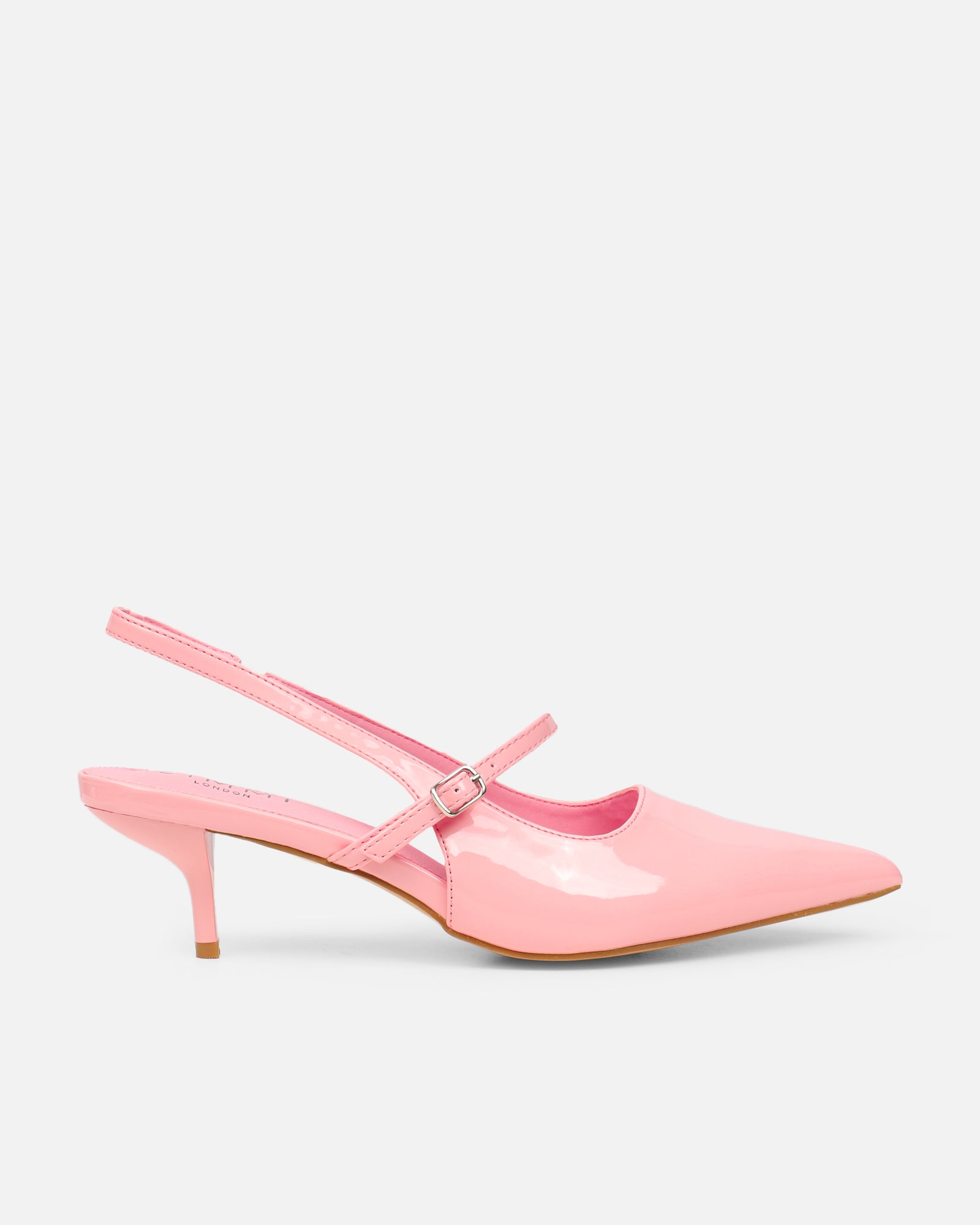 Airlea Pink Patent Sling Back Court Shoes | SIMMI London