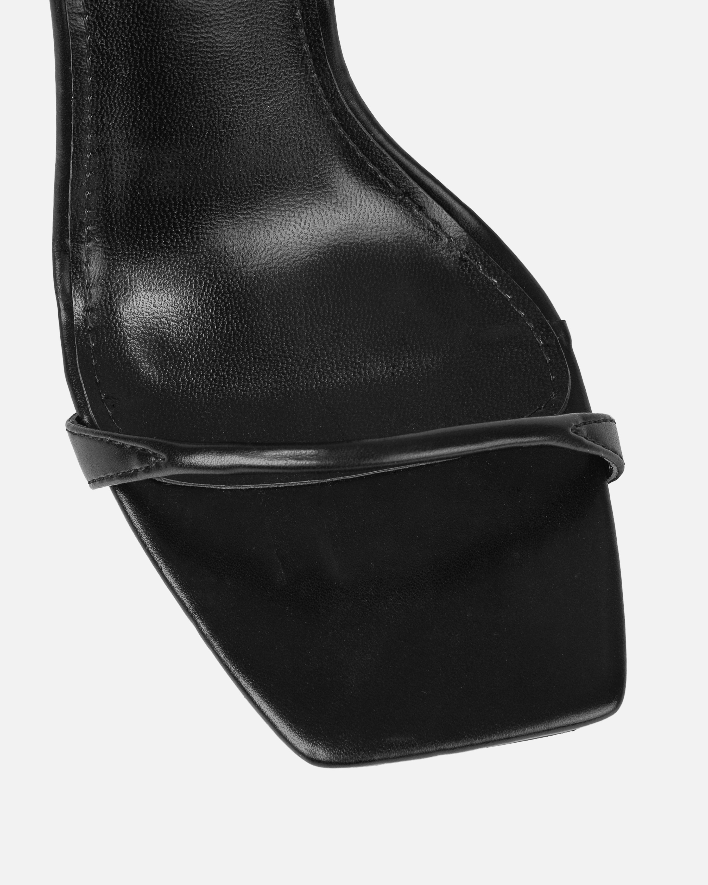 Aja Black Square Toe Strappy Patent Wedges | SIMMI London