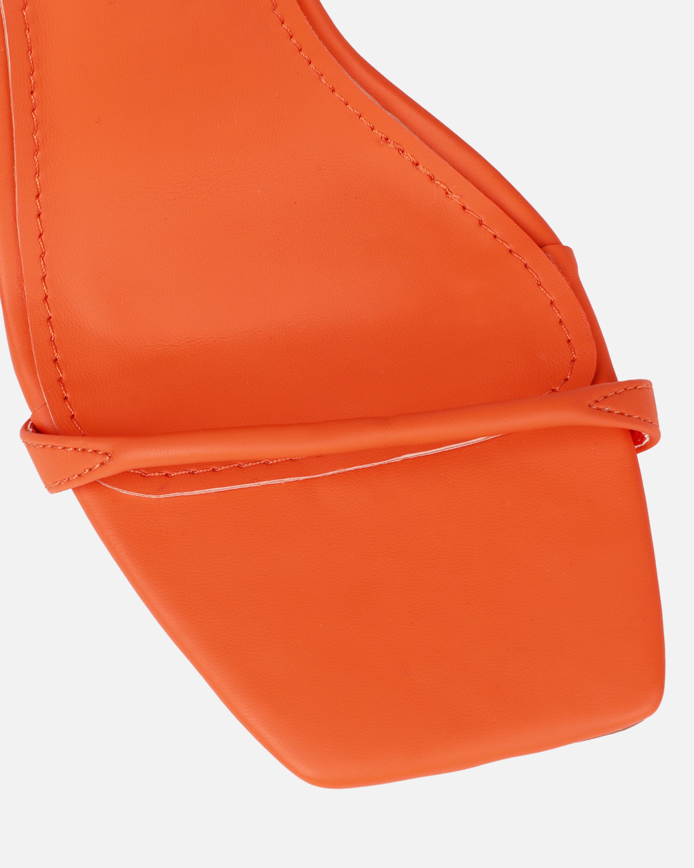 Aja Orange Square Toe Strappy Patent Wedges | SIMMI London