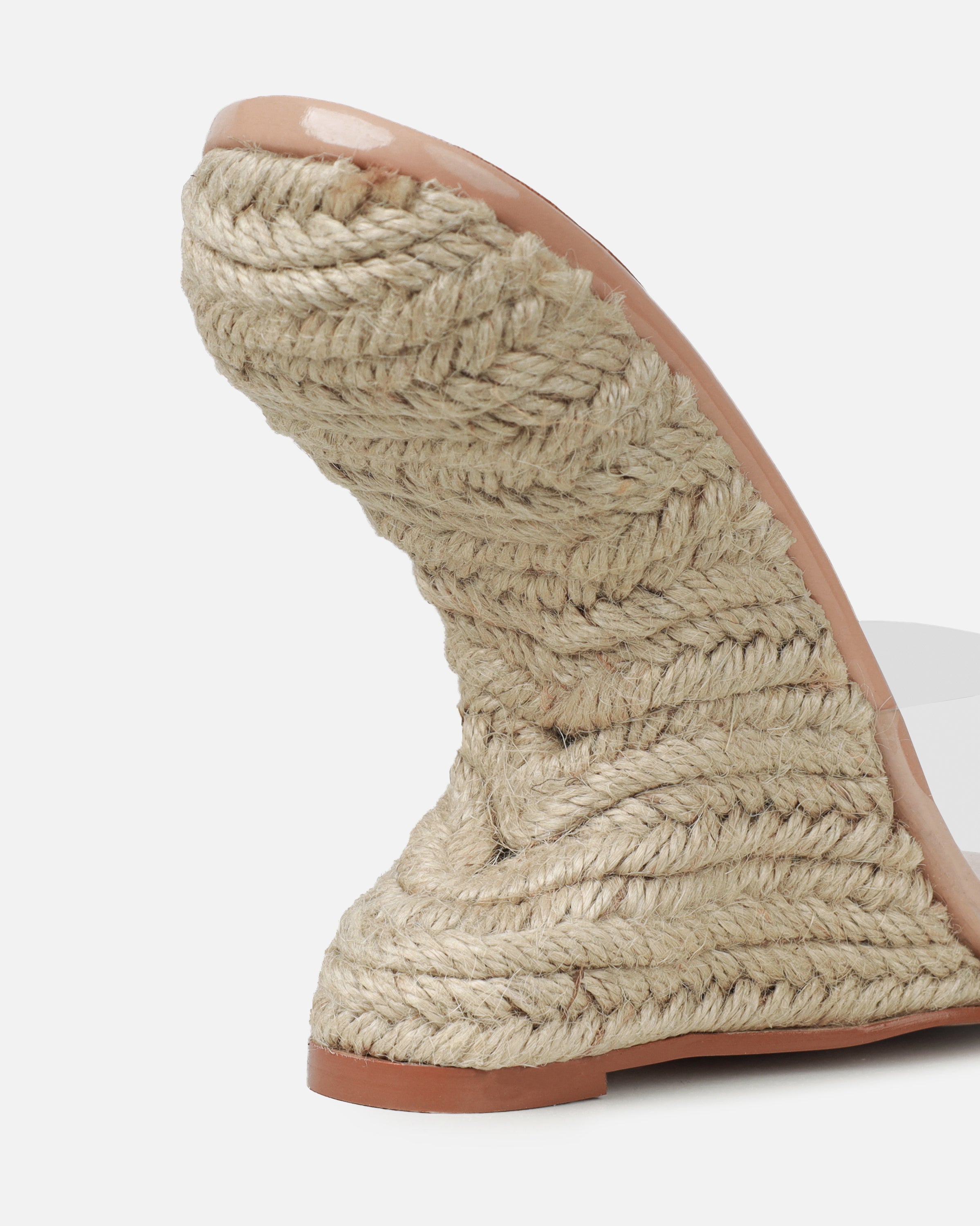 Ajayne Nude Clear Espadrille Mule Wedges | SIMMI London
