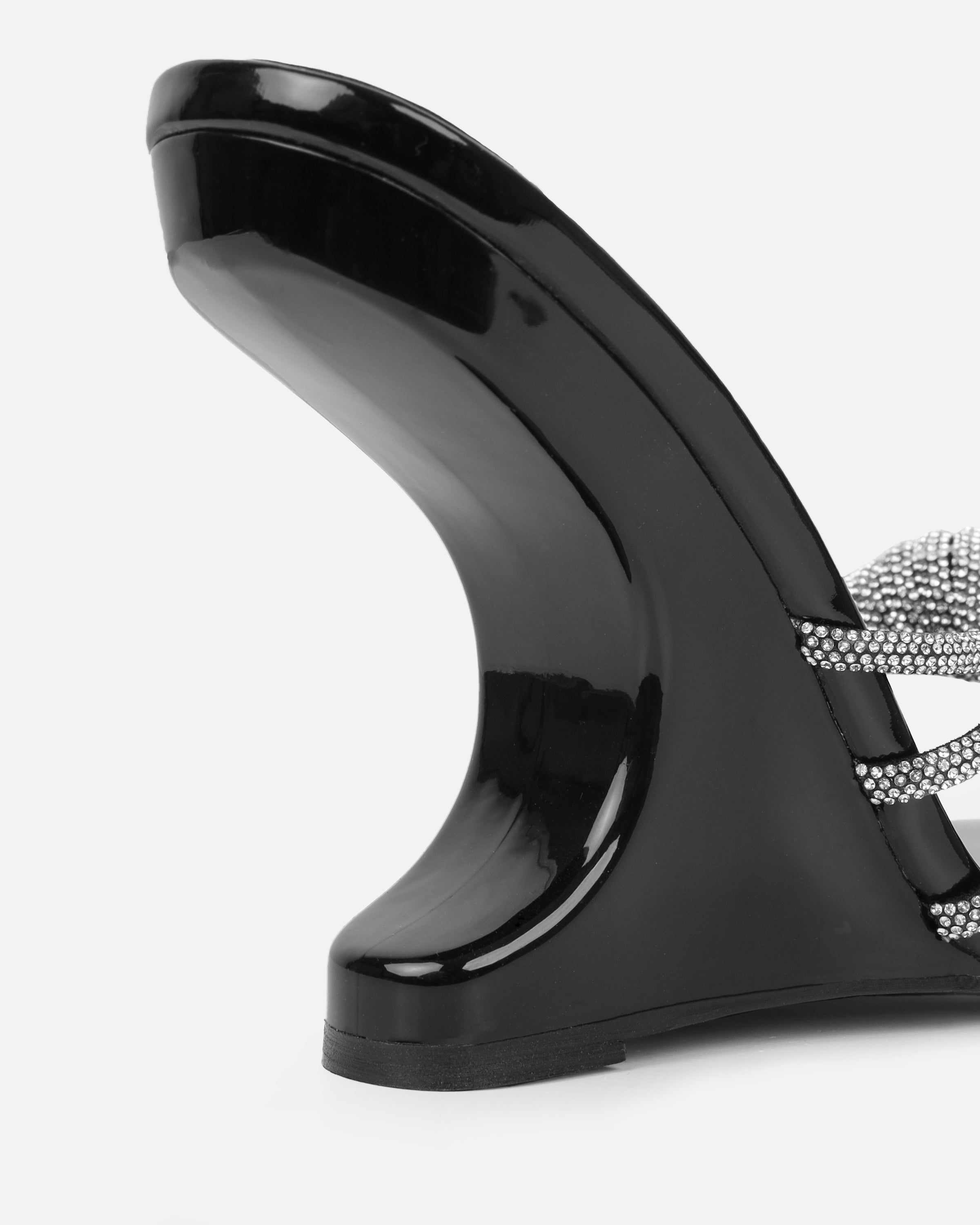 Dreaa black diamante wedge mules | SIMMI London