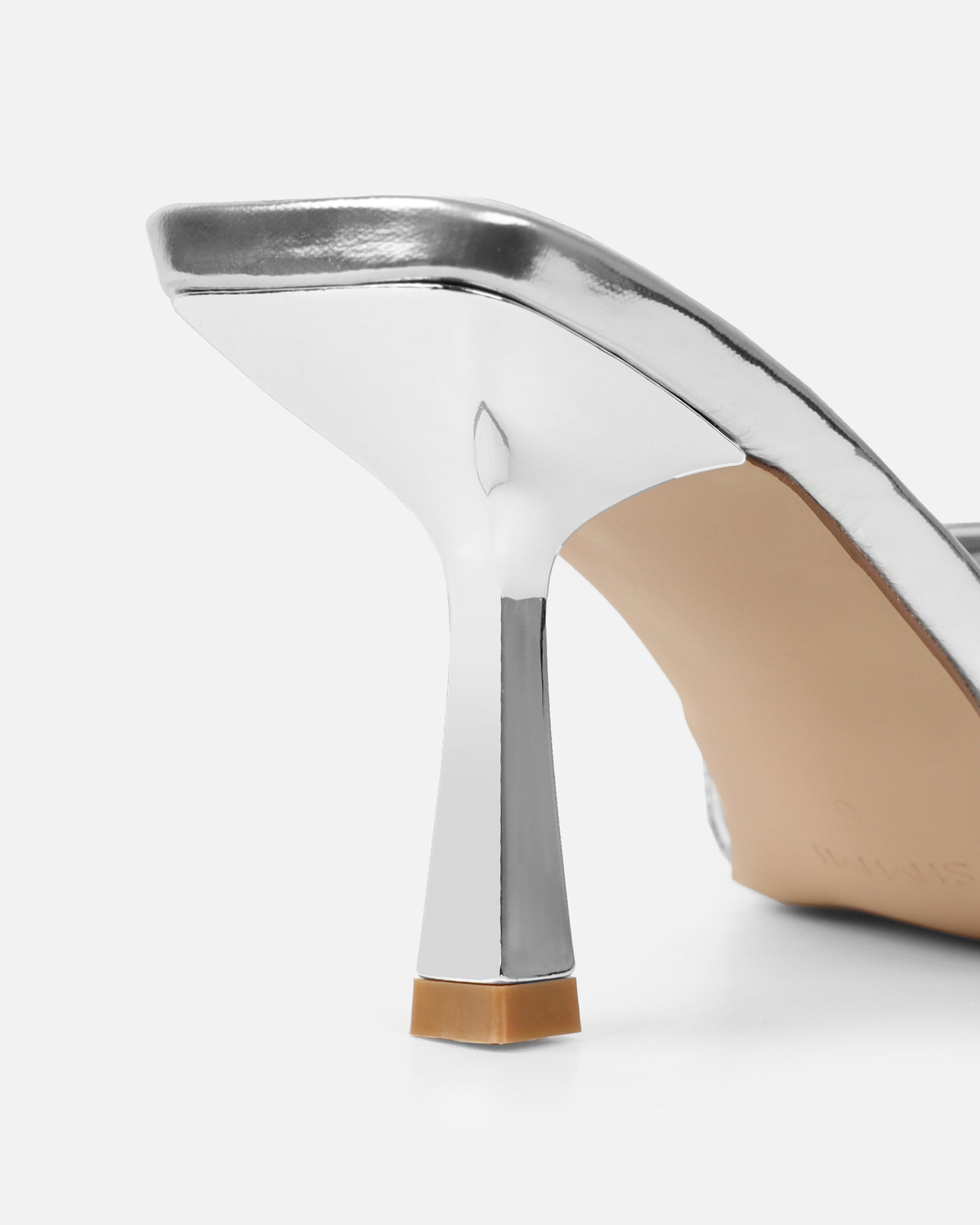 Aksana Silver Mirror Mule Court Shoes | SIMMI London