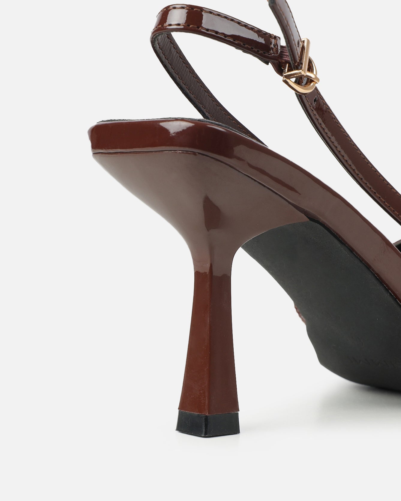 Aksa brown patent sling back court shoes | SIMMI London