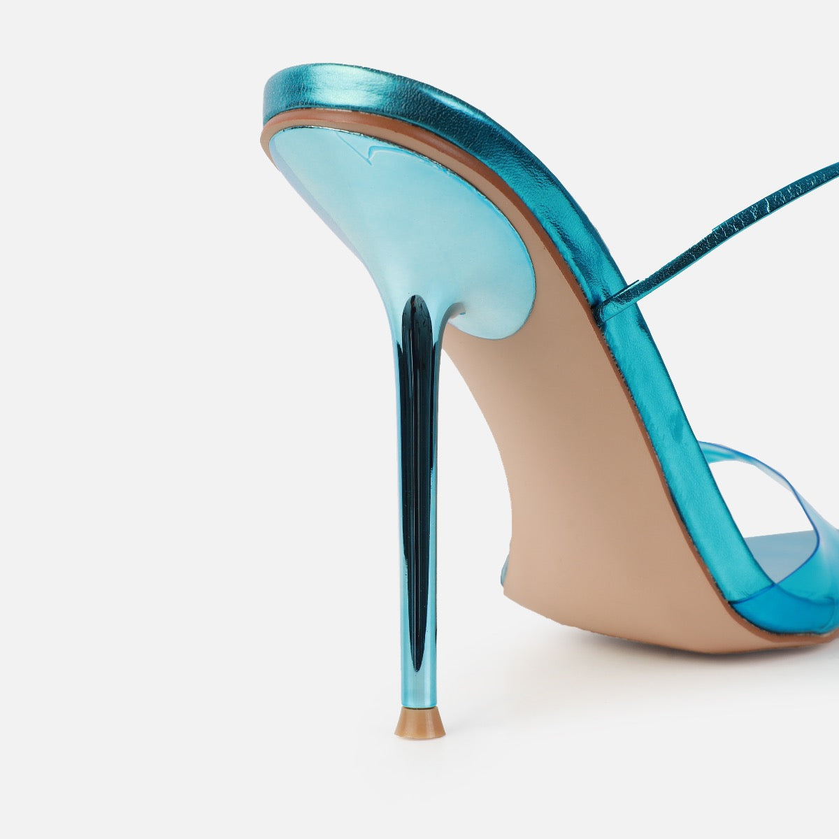 Ariaa Blue Clear Lace Up Stiletto Heels | SIMMI London