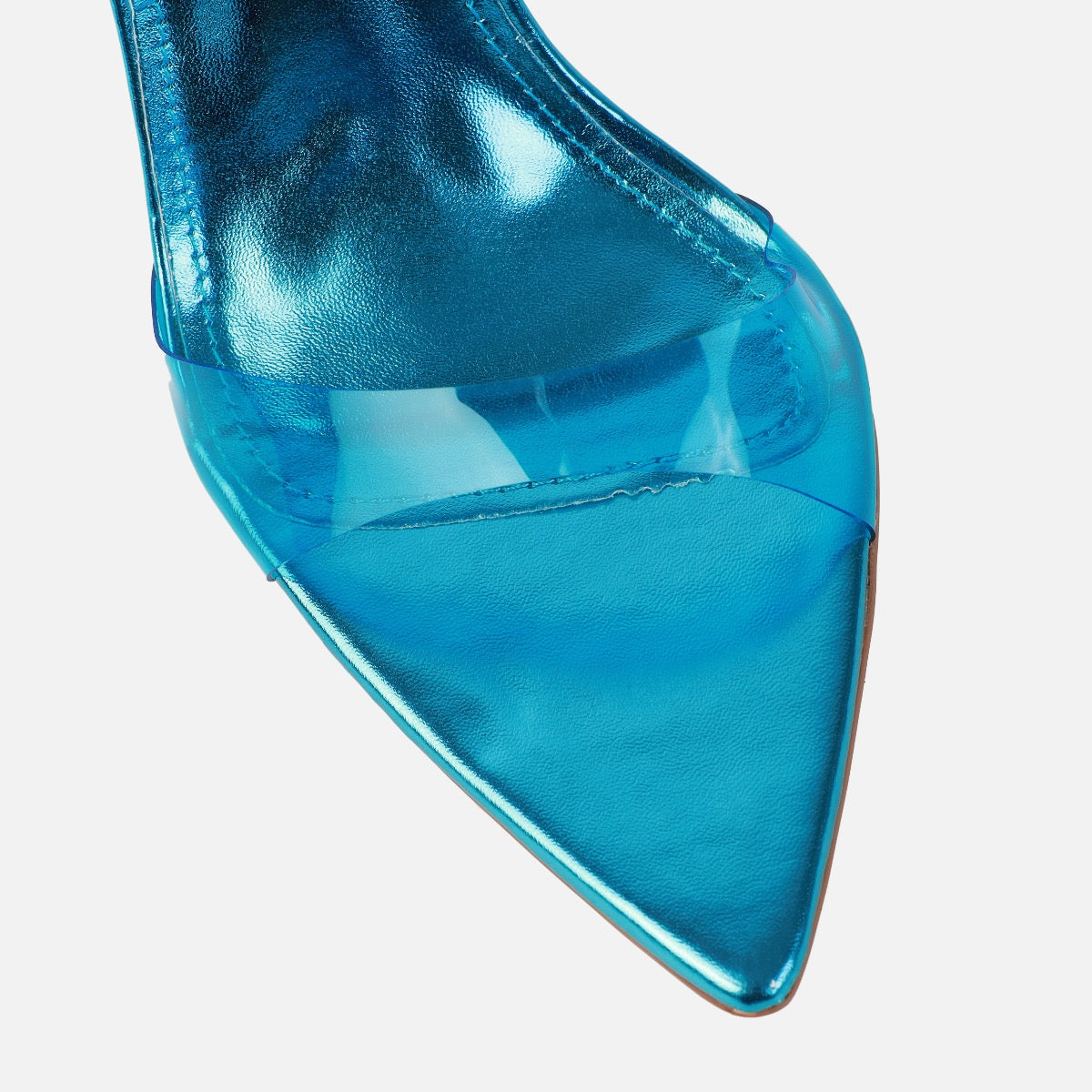 Ariaa Blue Clear Lace Up Stiletto Heels | SIMMI London