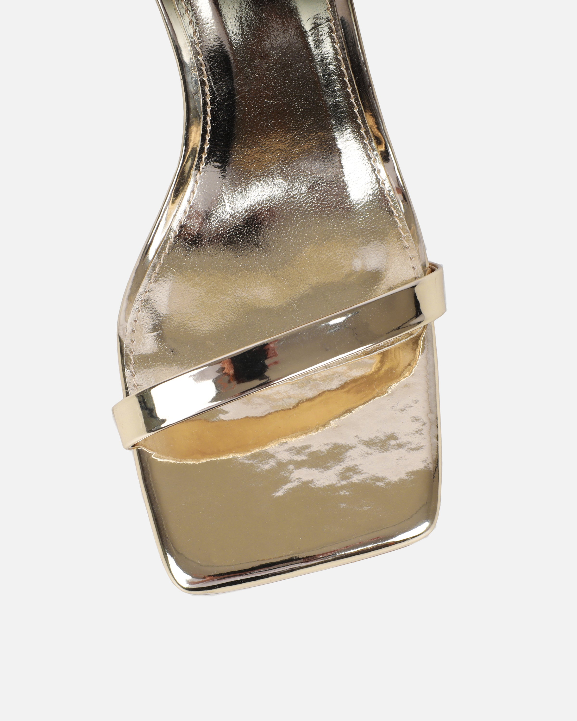 Amor gold mirror diamante spiral sandals | SIMMI London