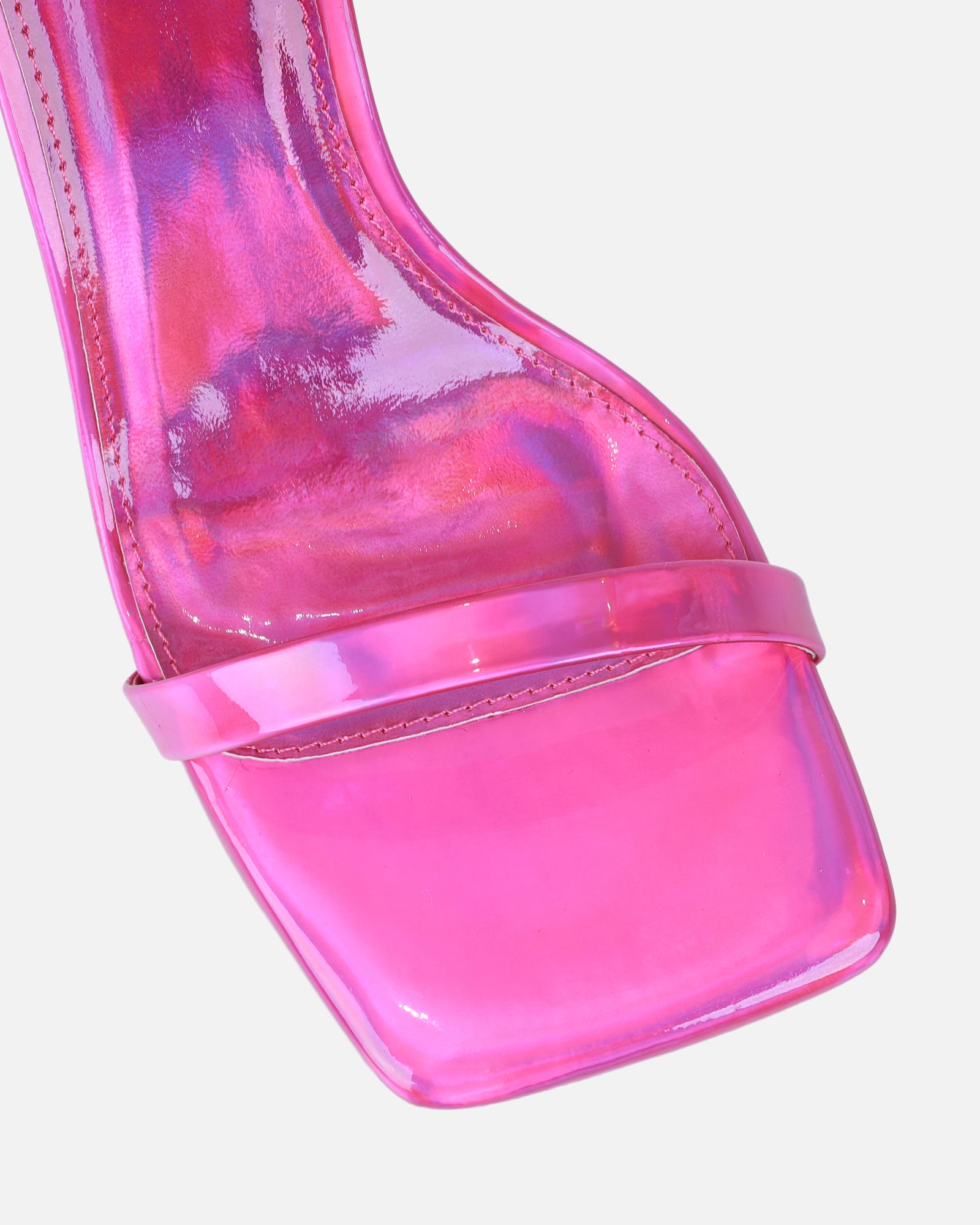 Amor pink holographic diamante spiral sandals | SIMMI London