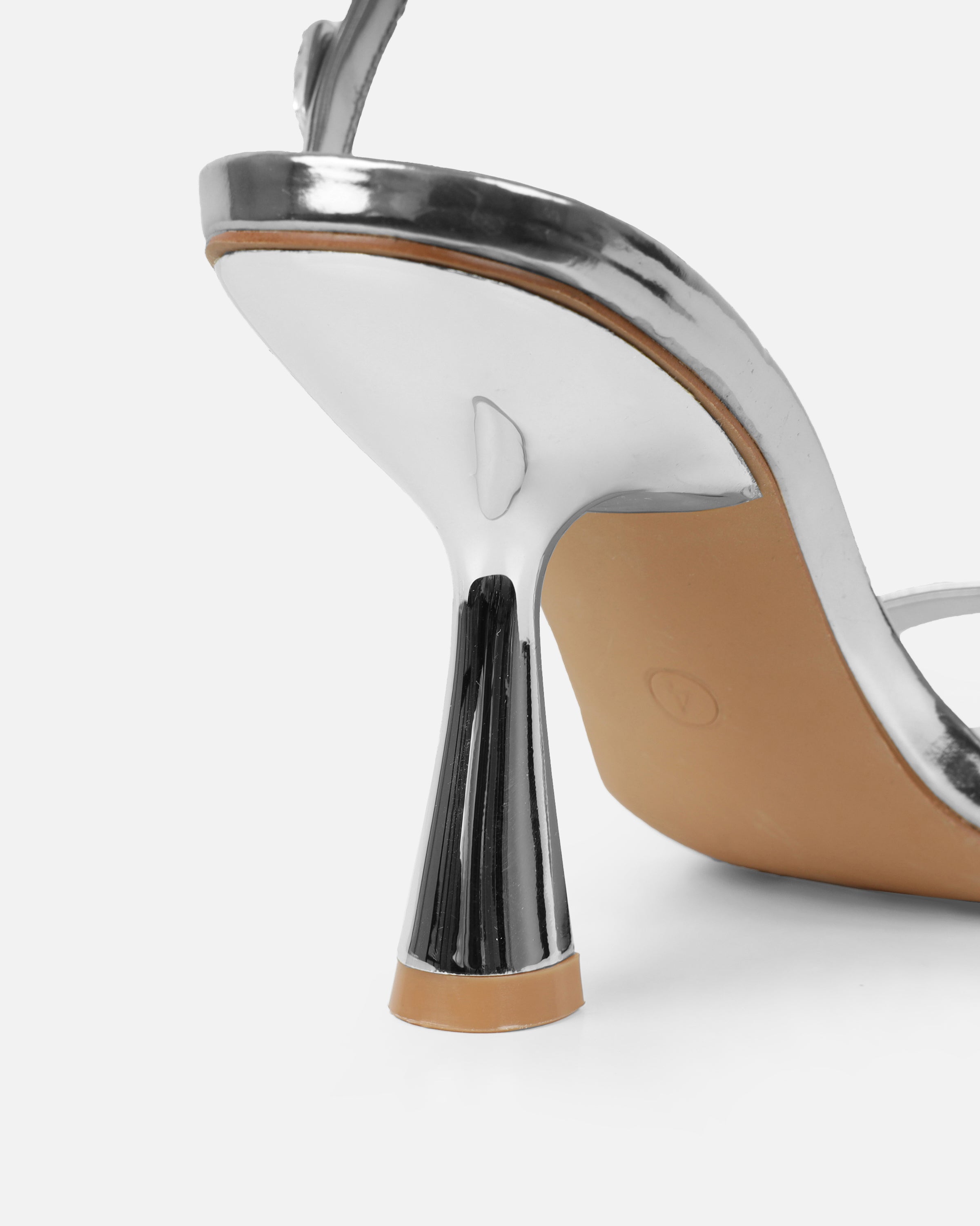 Amor silver mirror diamante spiral sandals | SIMMI London