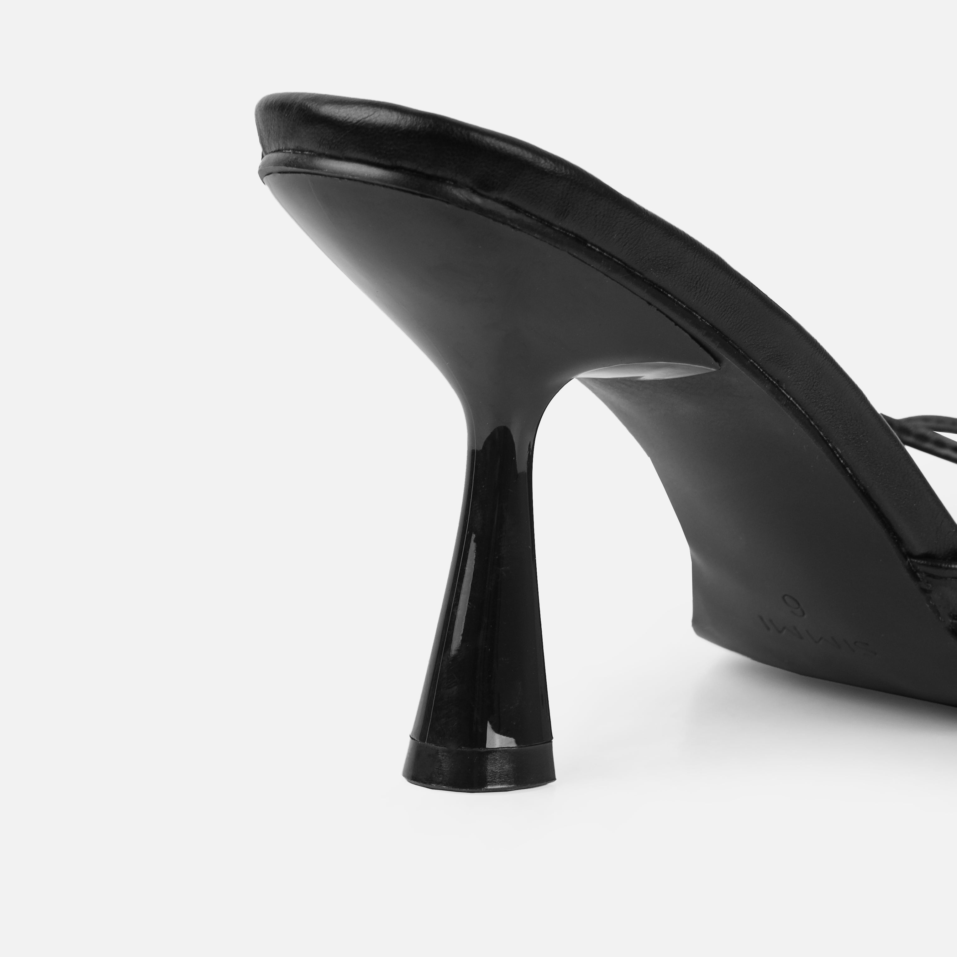 Alami Wide Fit Black Lace Up Mid Heels | SIMMI London