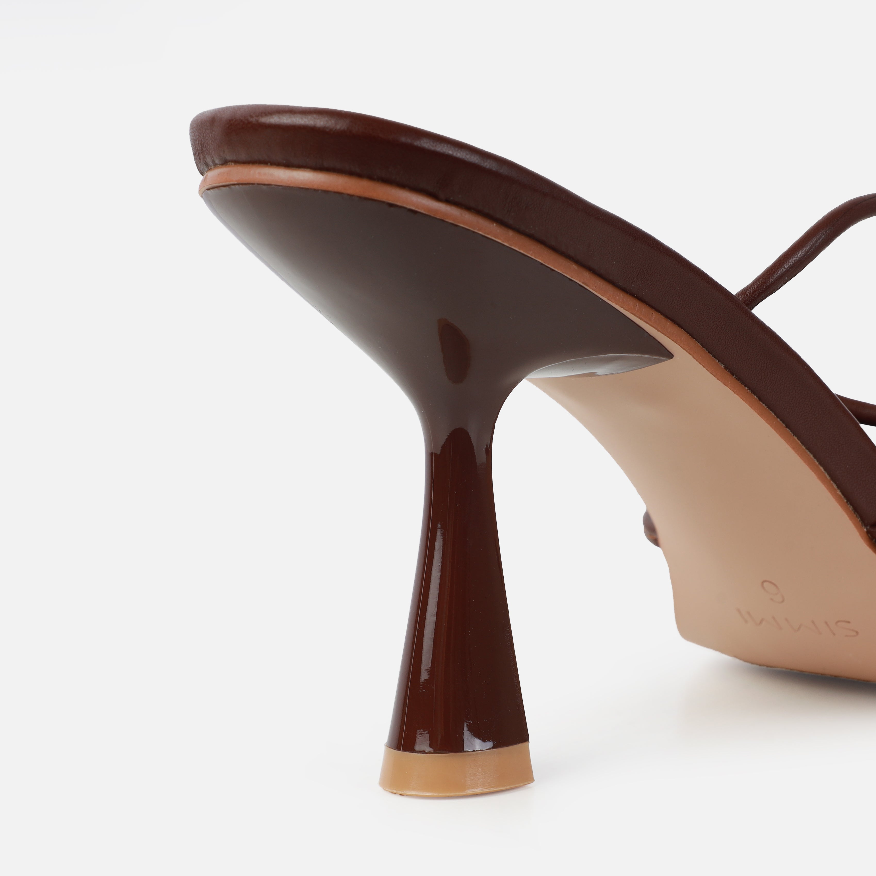 Alami Wide Fit Chocolate Lace Up Mid Heels | SIMMI London