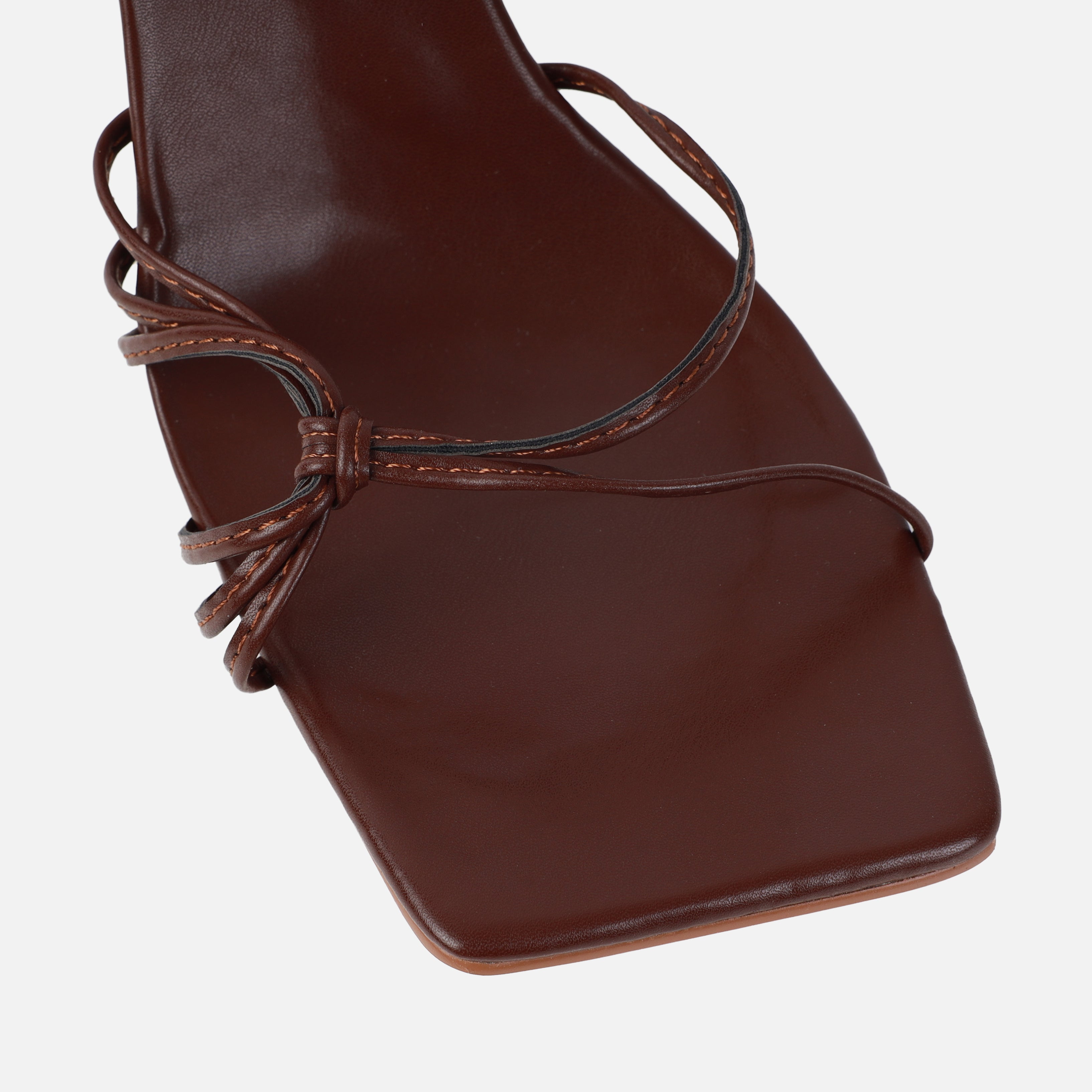 Alami Wide Fit Chocolate Lace Up Mid Heels | SIMMI London