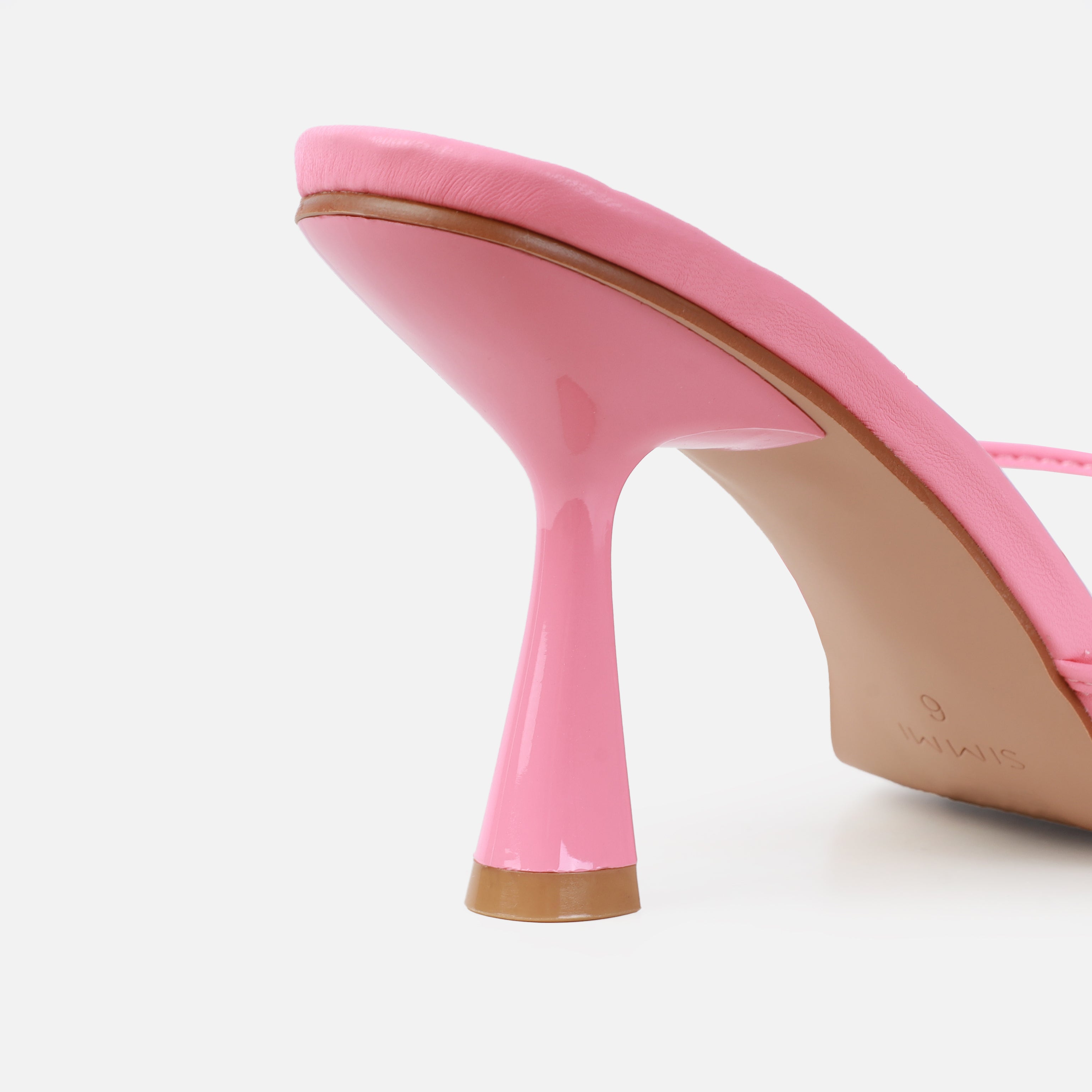 Alami Wide Fit Pink Lace Up Mid Heels | SIMMI London