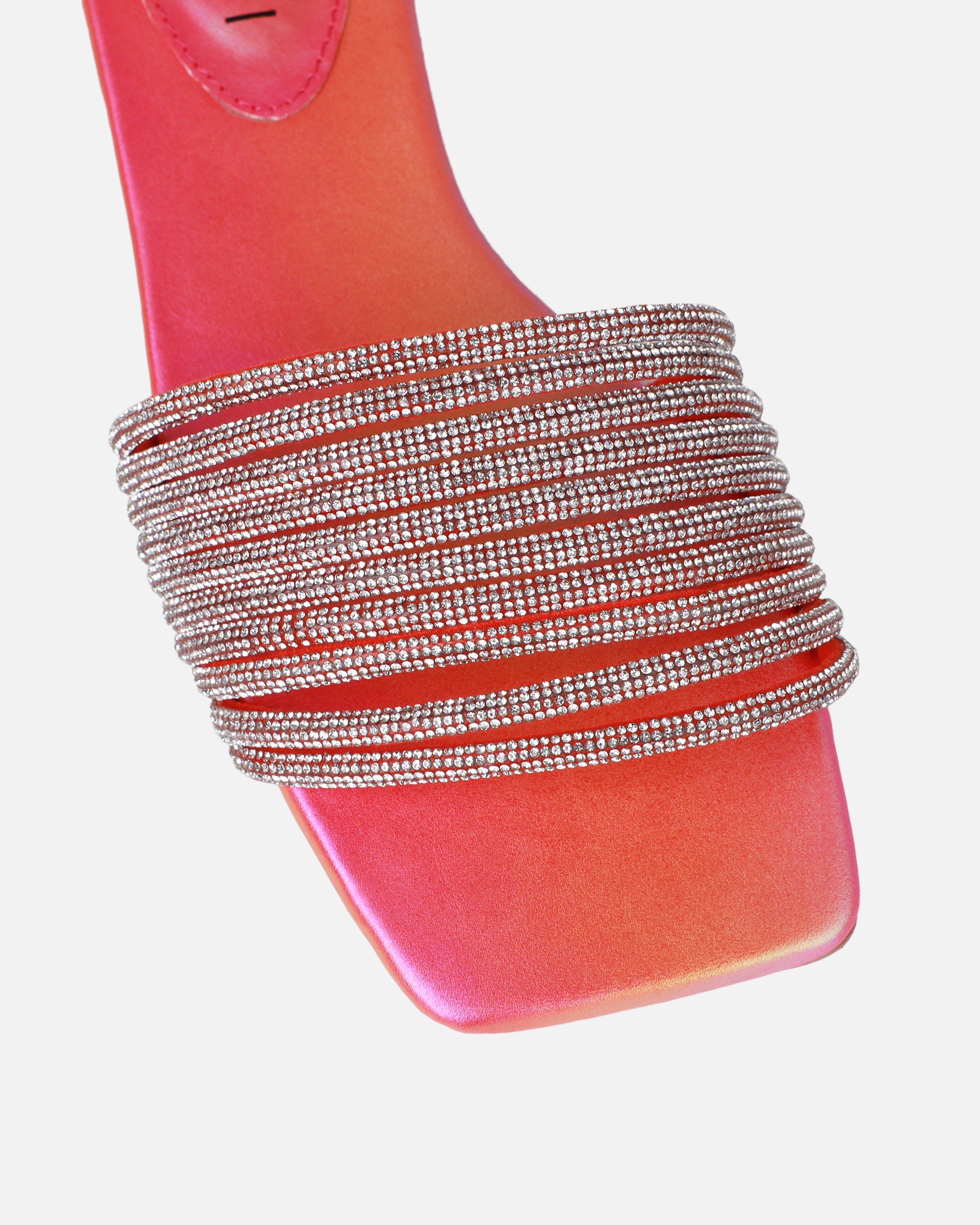 Bethan Orange Ombre Diamante Flat Sandals | SIMMI London