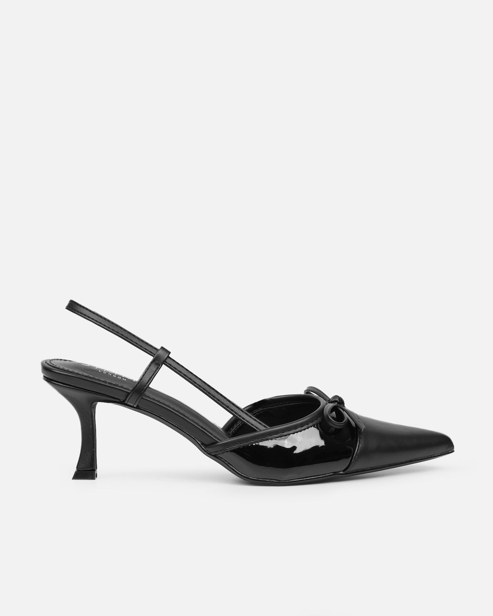 Alias Black Patent Low Heel Court Shoes | SIMMI London