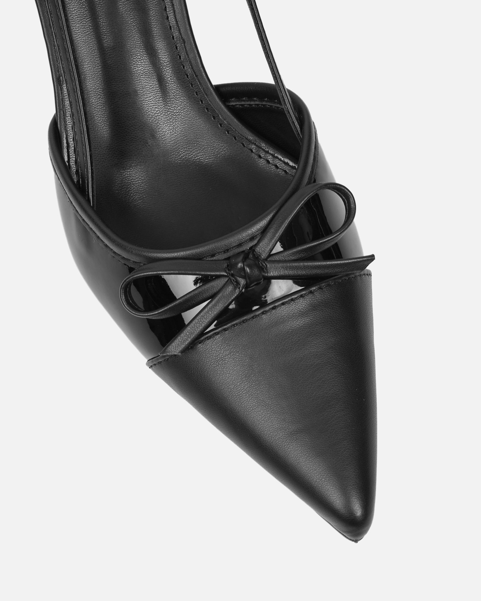 Alias Black Patent Low Heel Court Shoes | SIMMI London