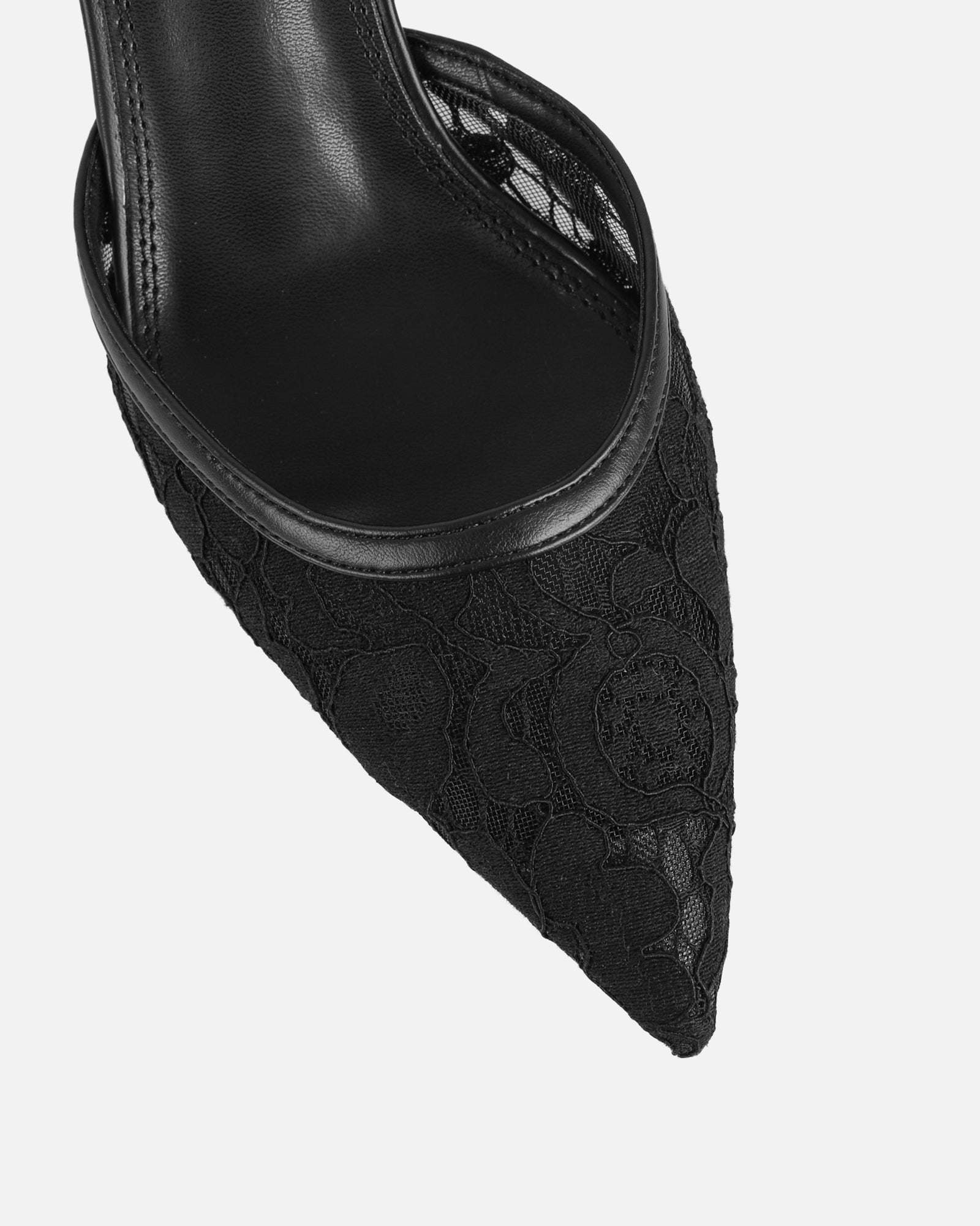 Amalfi Black Lace Kitten Heels | SIMMI London