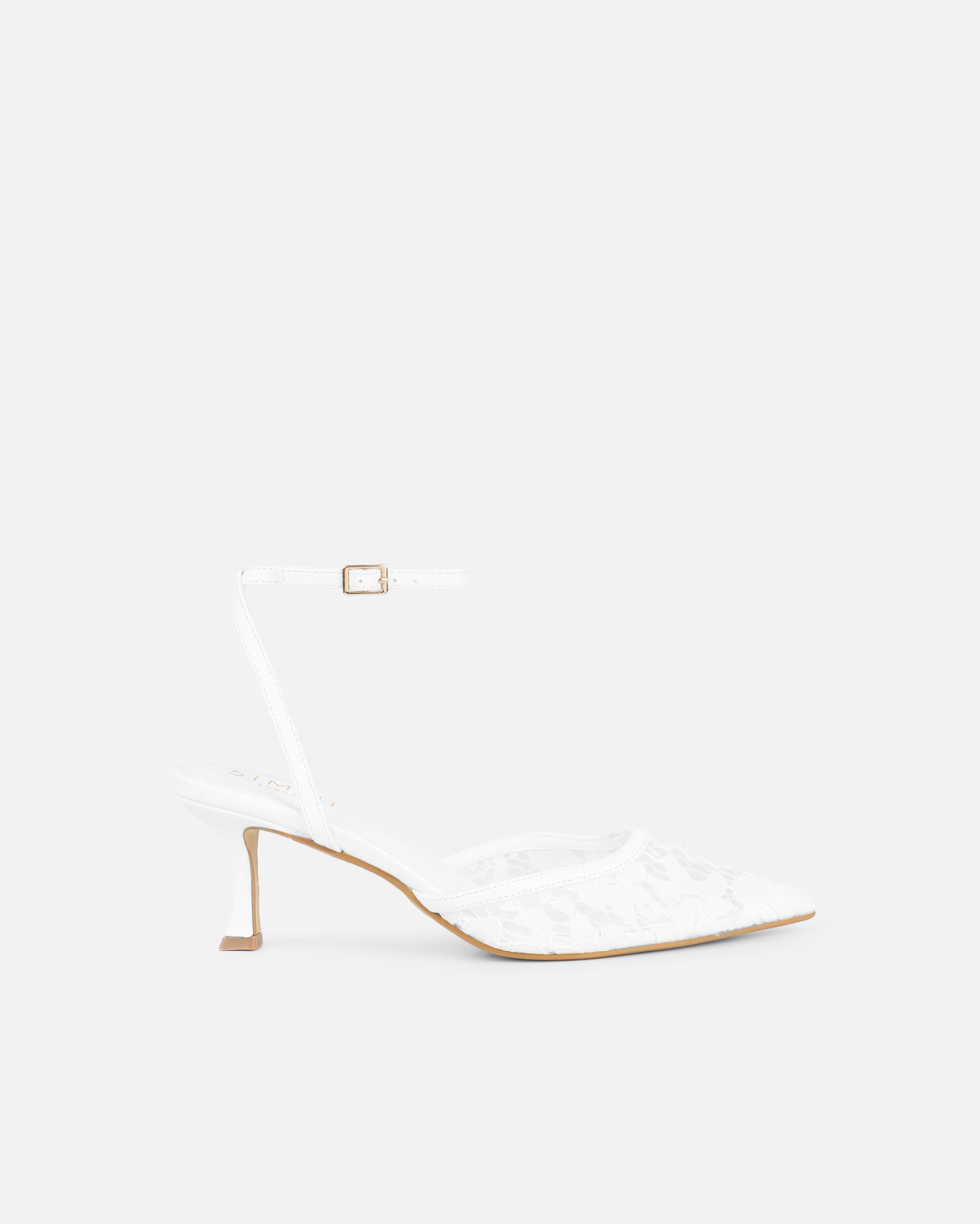 Amalfi White Lace Kitten Heels | SIMMI London