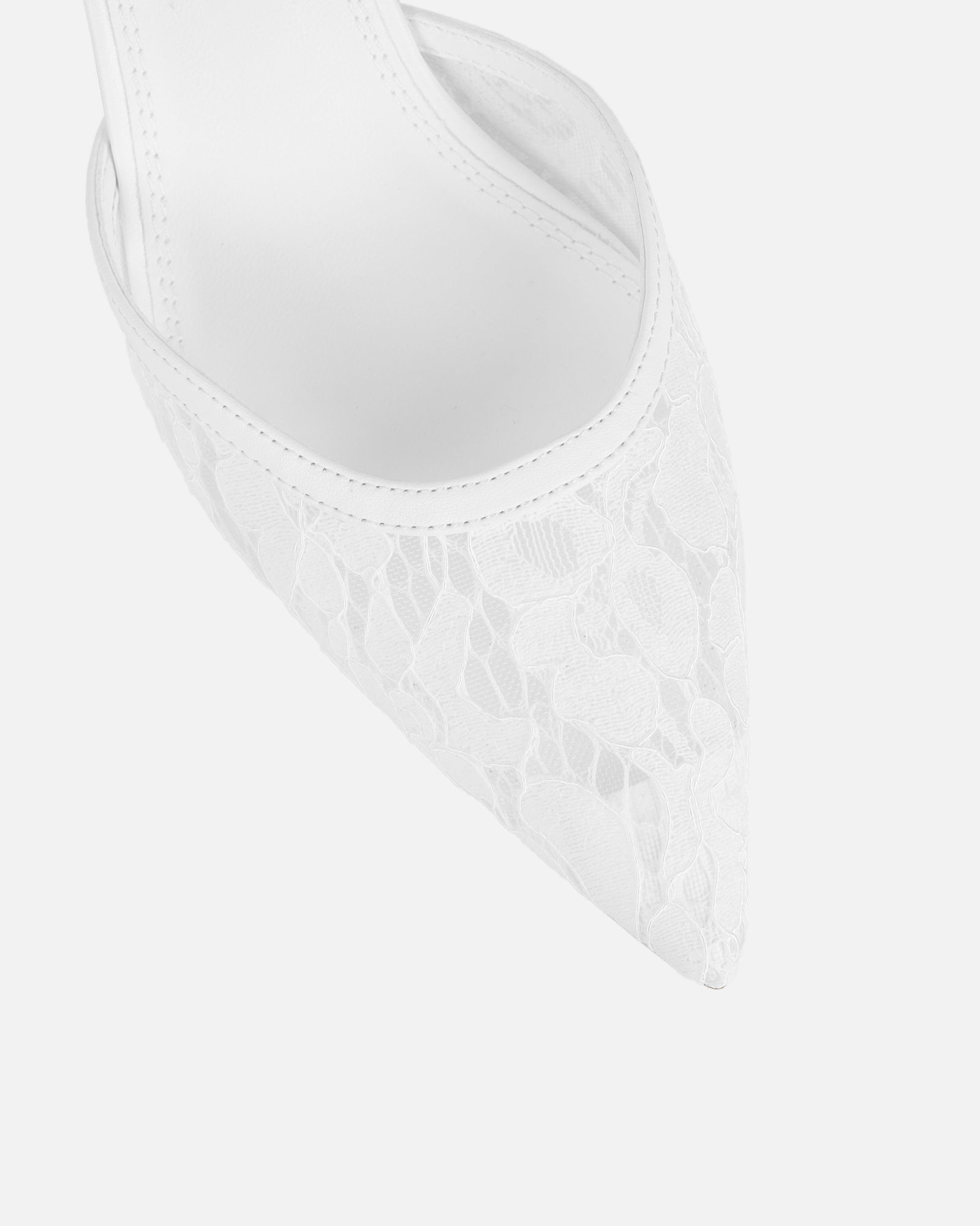 Amalfi White Lace Kitten Heels | SIMMI London
