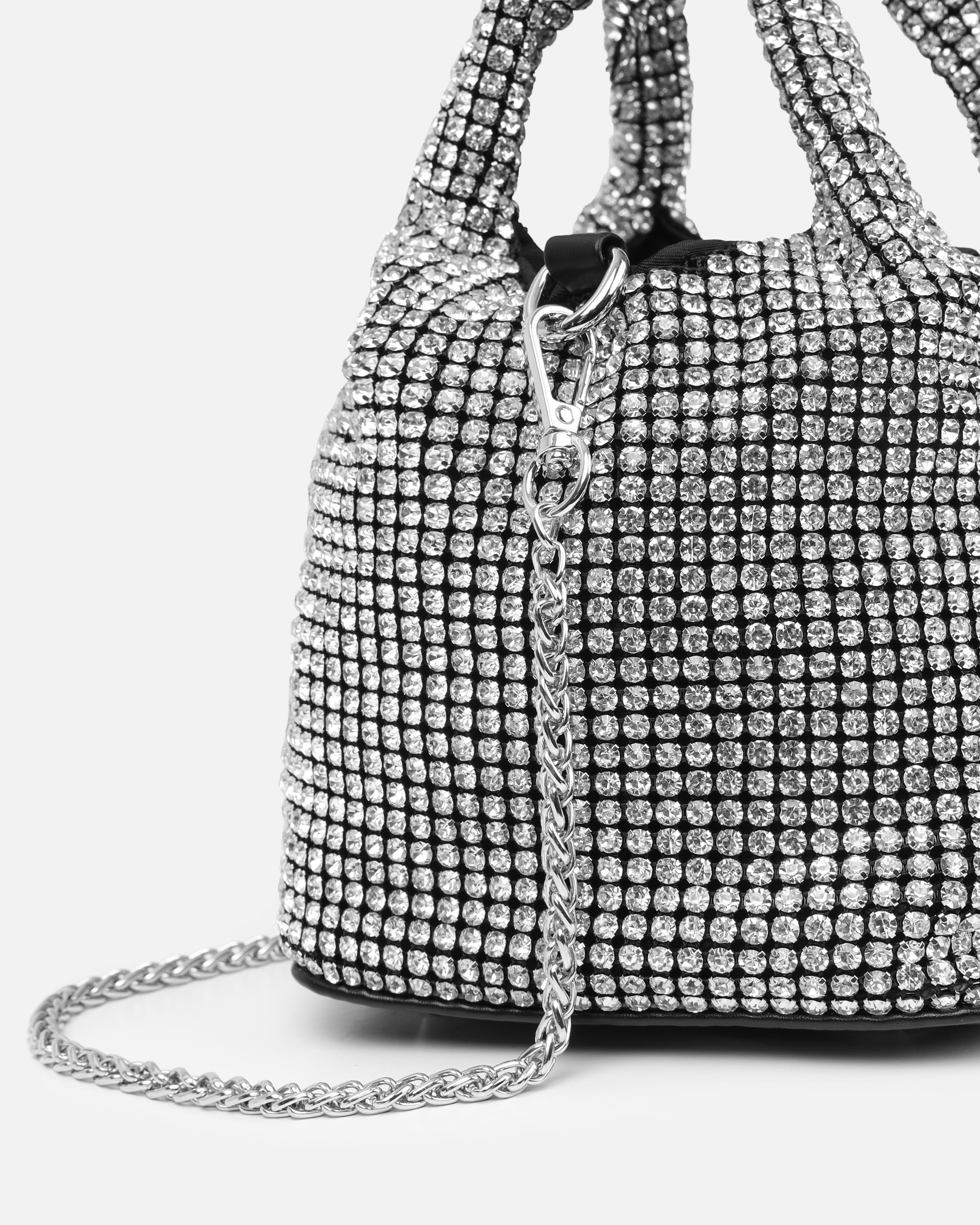 Alitta Silver Diamante Grab Bag | SIMMI London