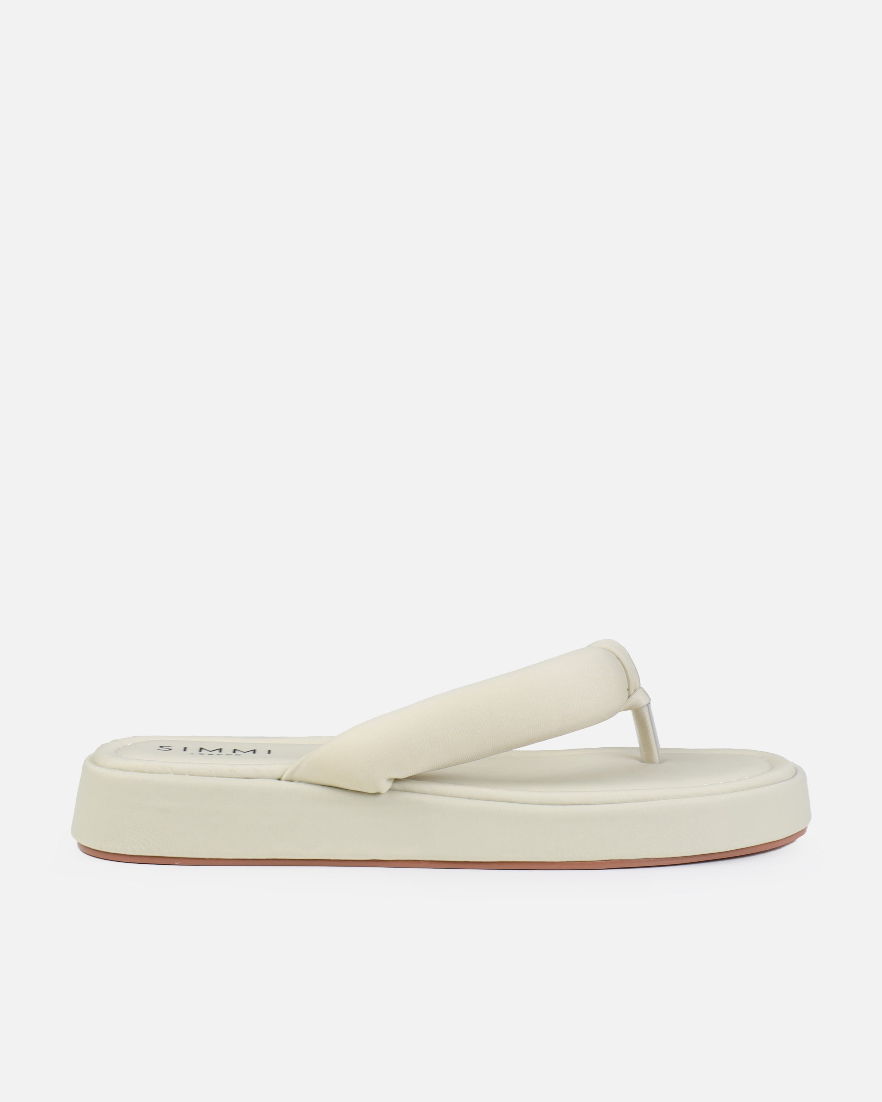 Tasha Ghouri Rowena Stone Lycra Toe Thong Flatform Sandals | SIMMI London