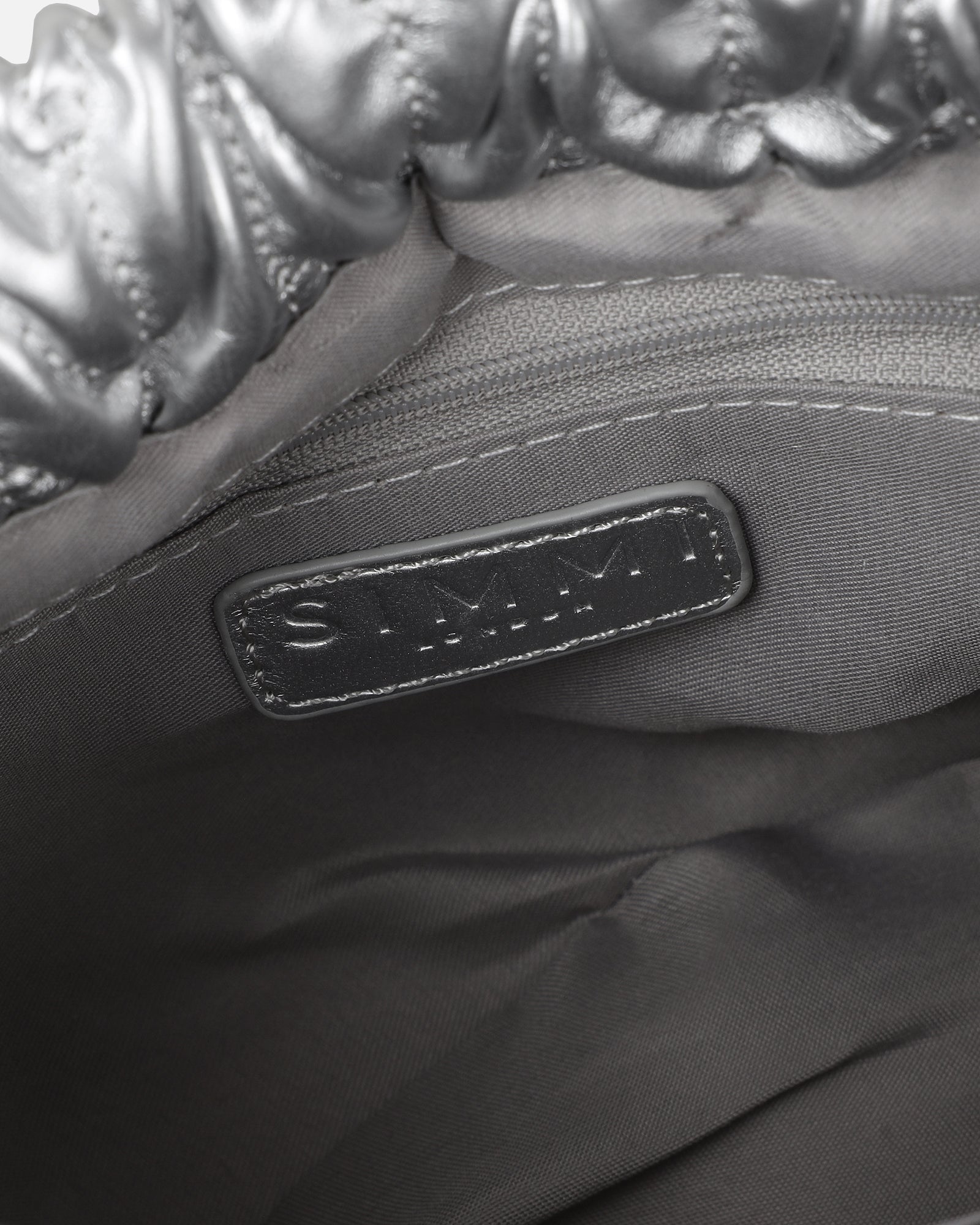 Amanza Silver Mini Chain Bucket Bag | SIMMI London