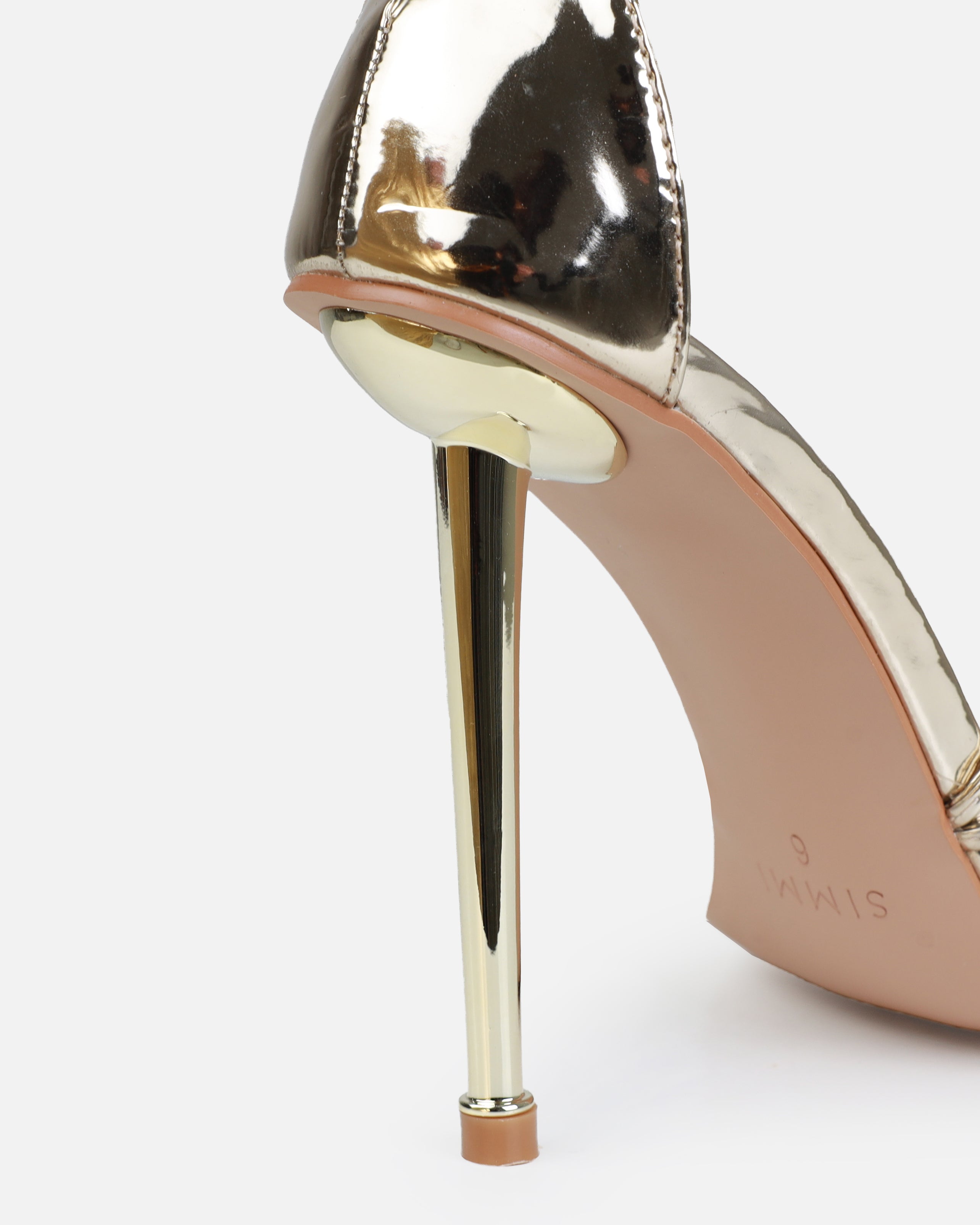 Aponi Gold Butterfly Lace Up Heels | SIMMI London