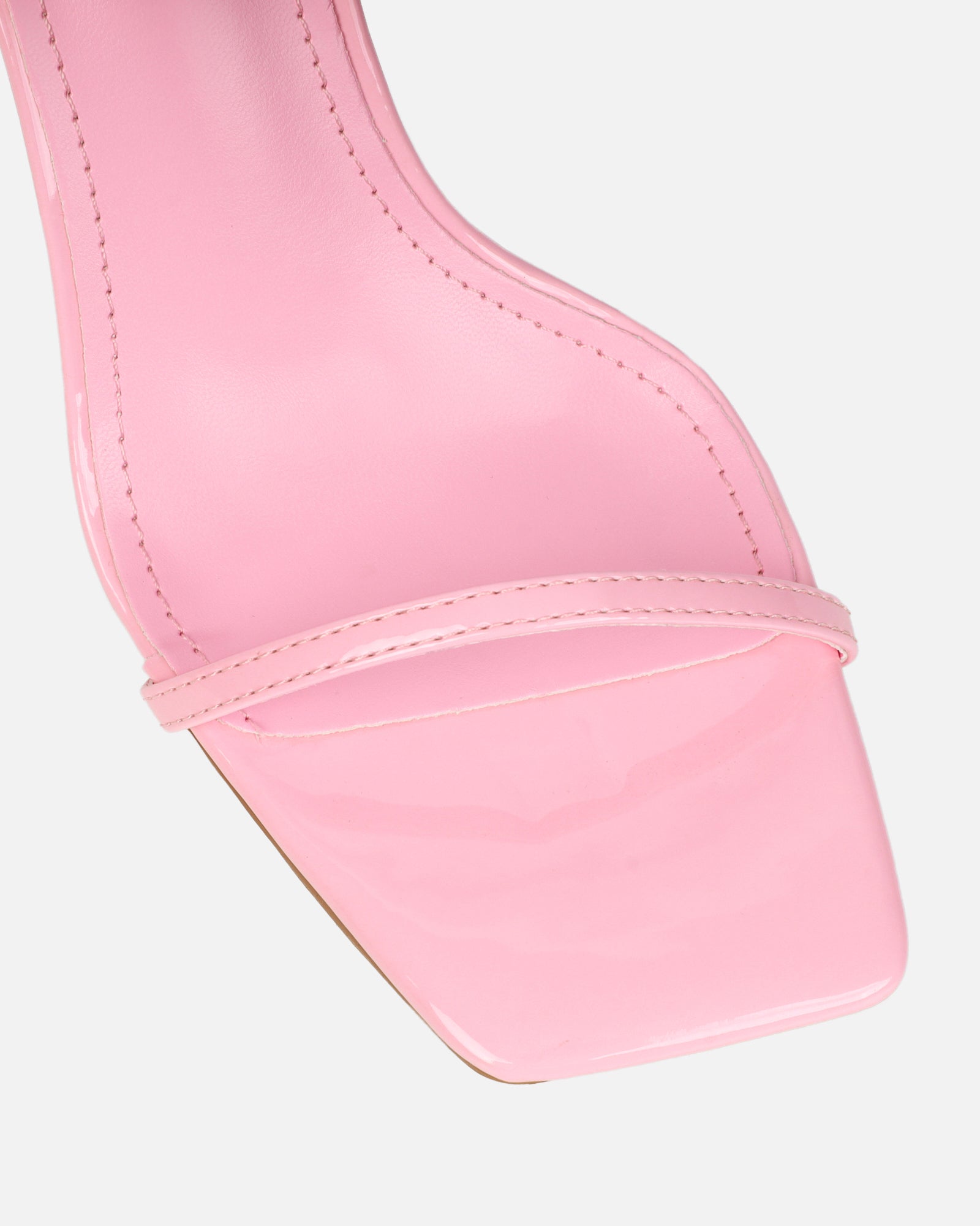 Apple Baby Pink Patent Flared Heeled Sandals | SIMMI London