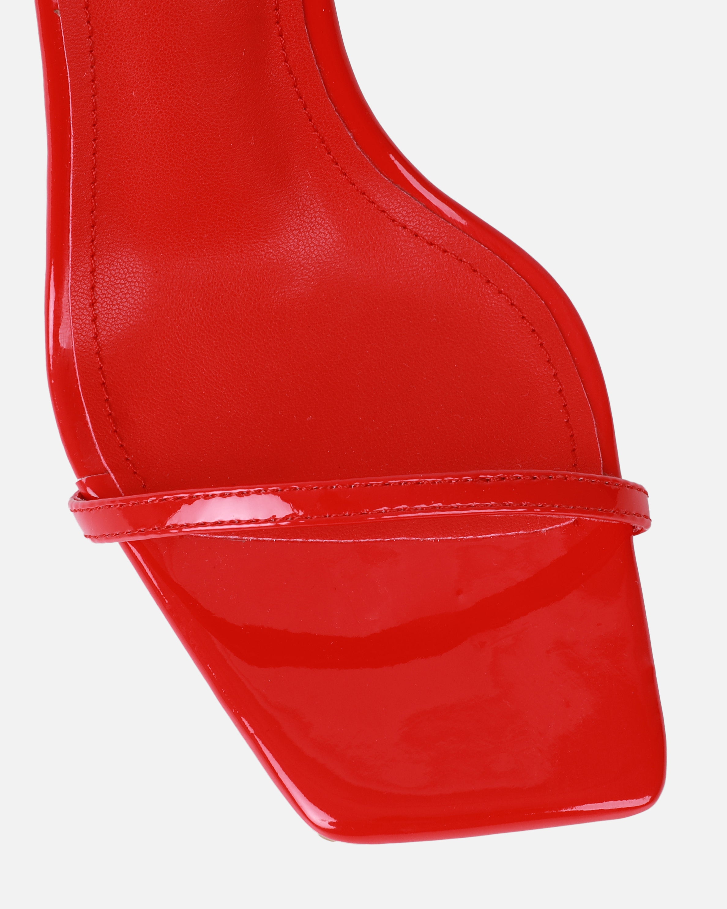 Apple Red Patent Flared Heeled Sandals | SIMMI London
