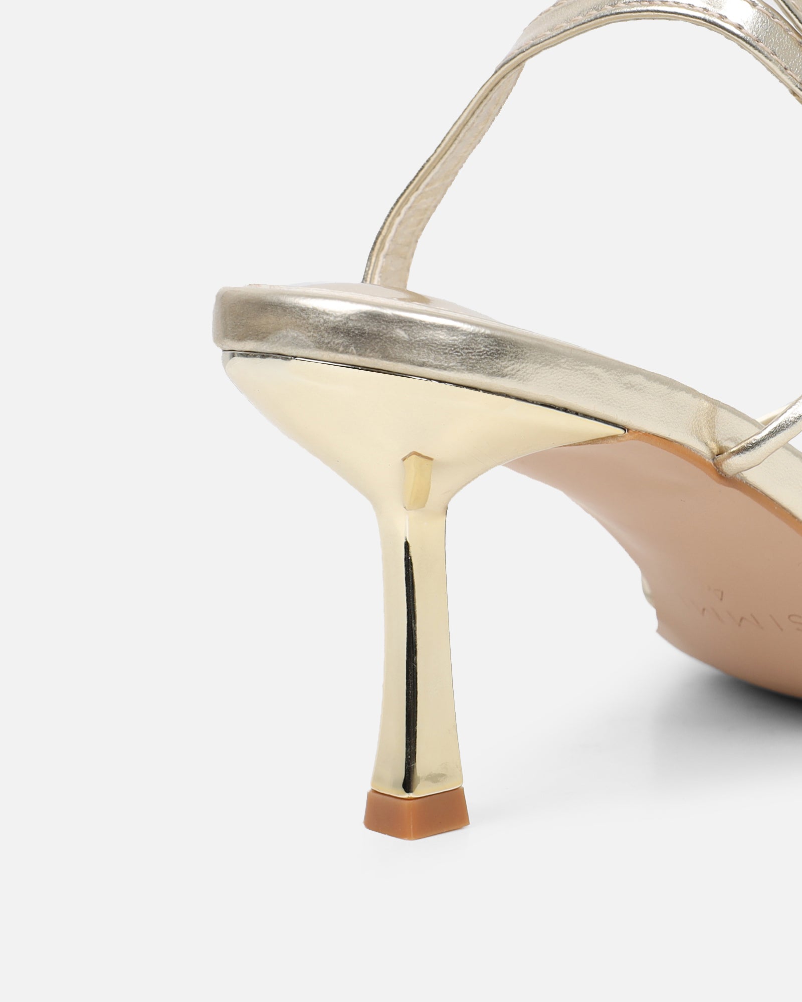 Aixa Gold Metallic Strappy Knot Heeled Sandals | SIMMI London