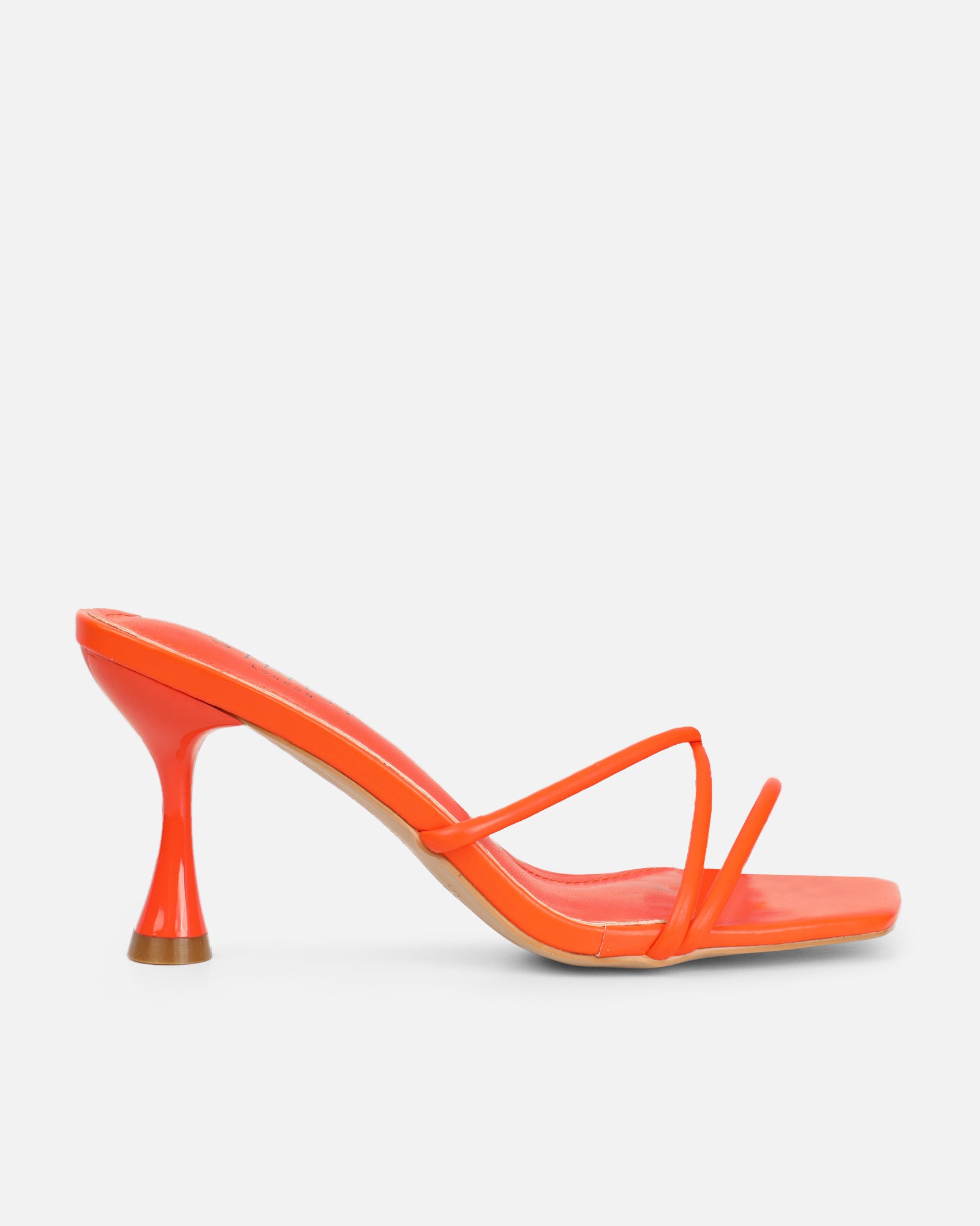 Aubrianna Orange Mid Heeled Sandals | SIMMI London