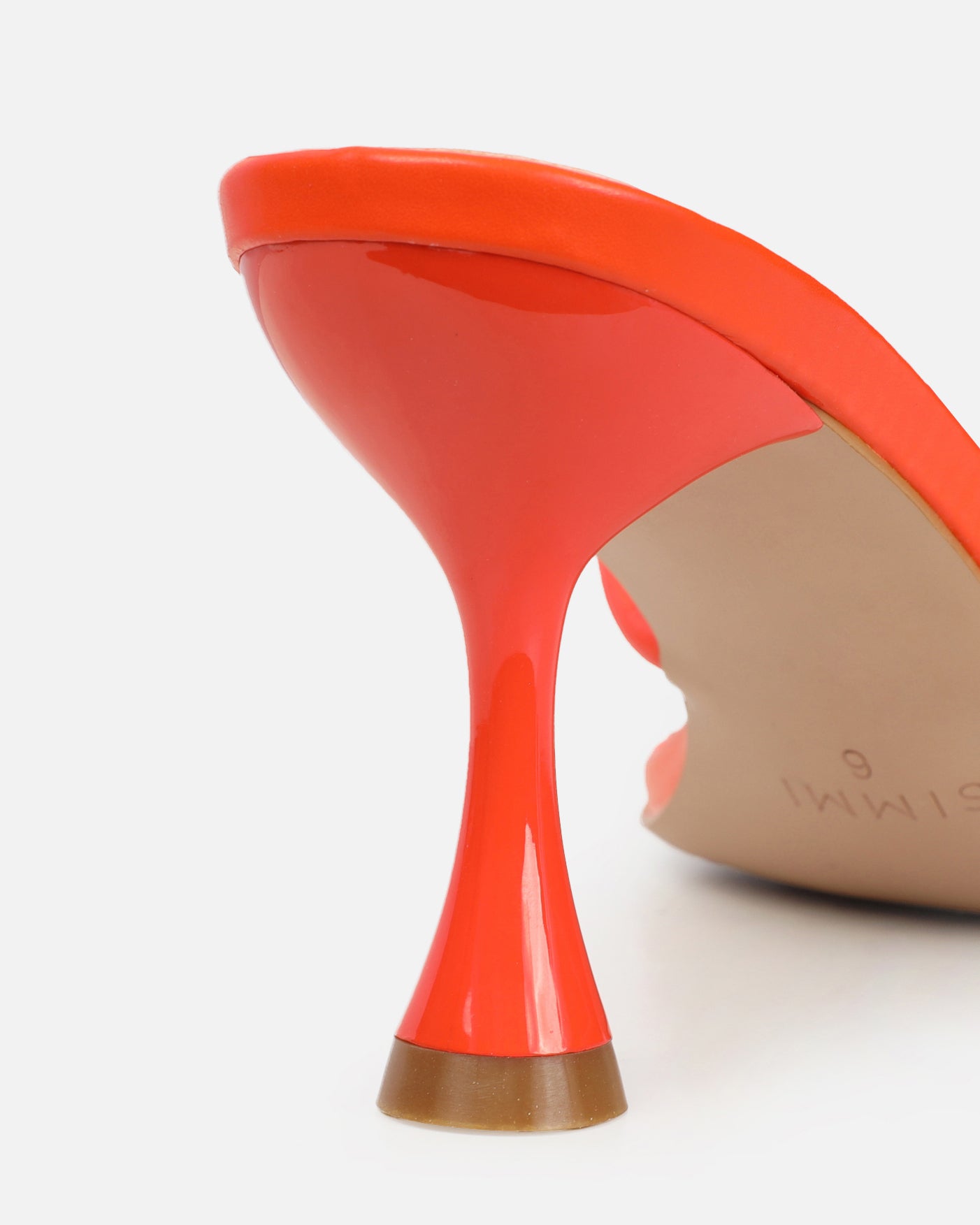 Aubrianna Orange Mid Heeled Sandals | SIMMI London