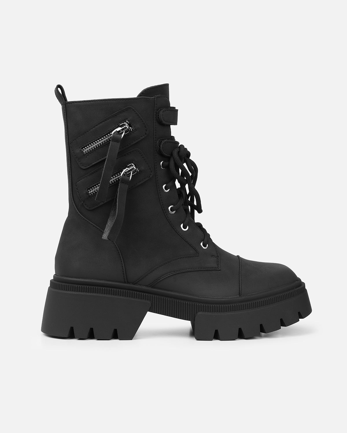 Bennett black nubuck chunky lace up boots | SIMMI London