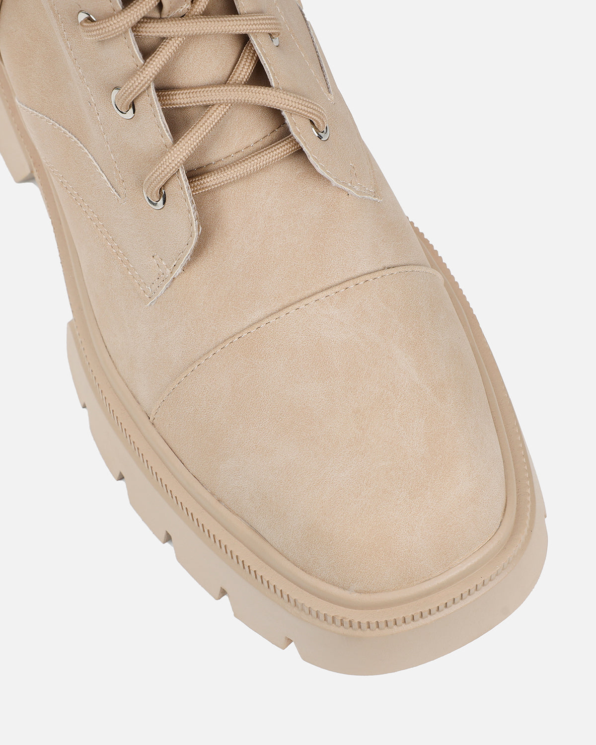 Bennett sand nubuck chunky lace up boots | SIMMI London