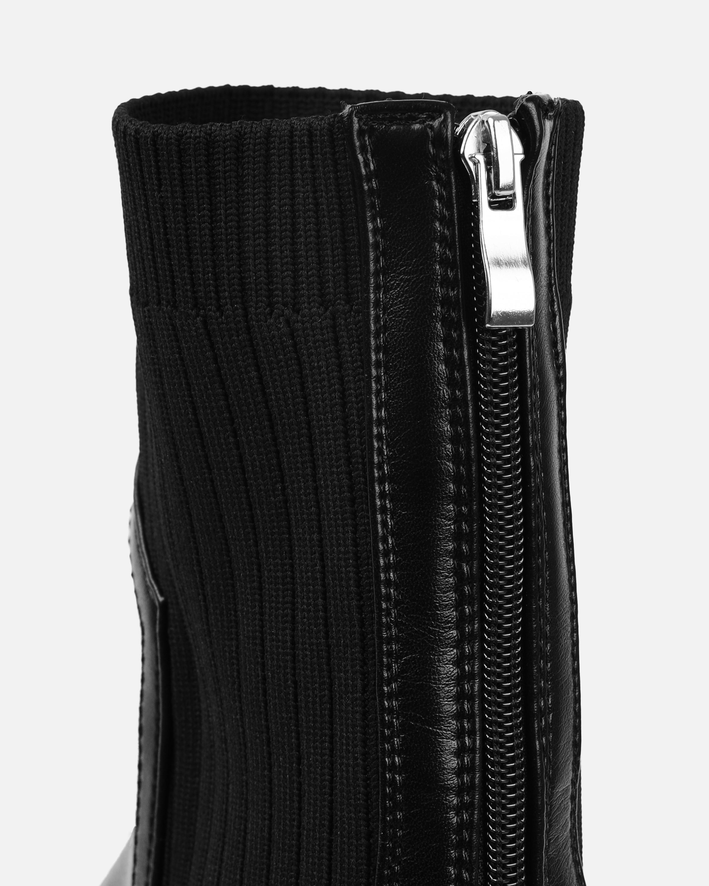 Malakai Black Knit Chunky Ankle Boots | SIMMI London