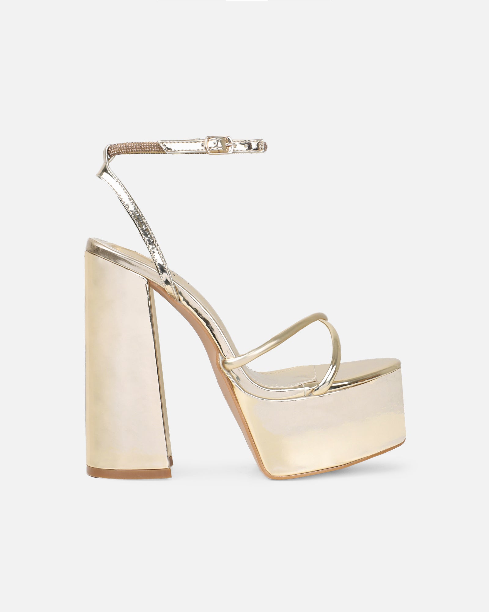 Keoni Gold Mirror Platform Sandals | SIMMI London
