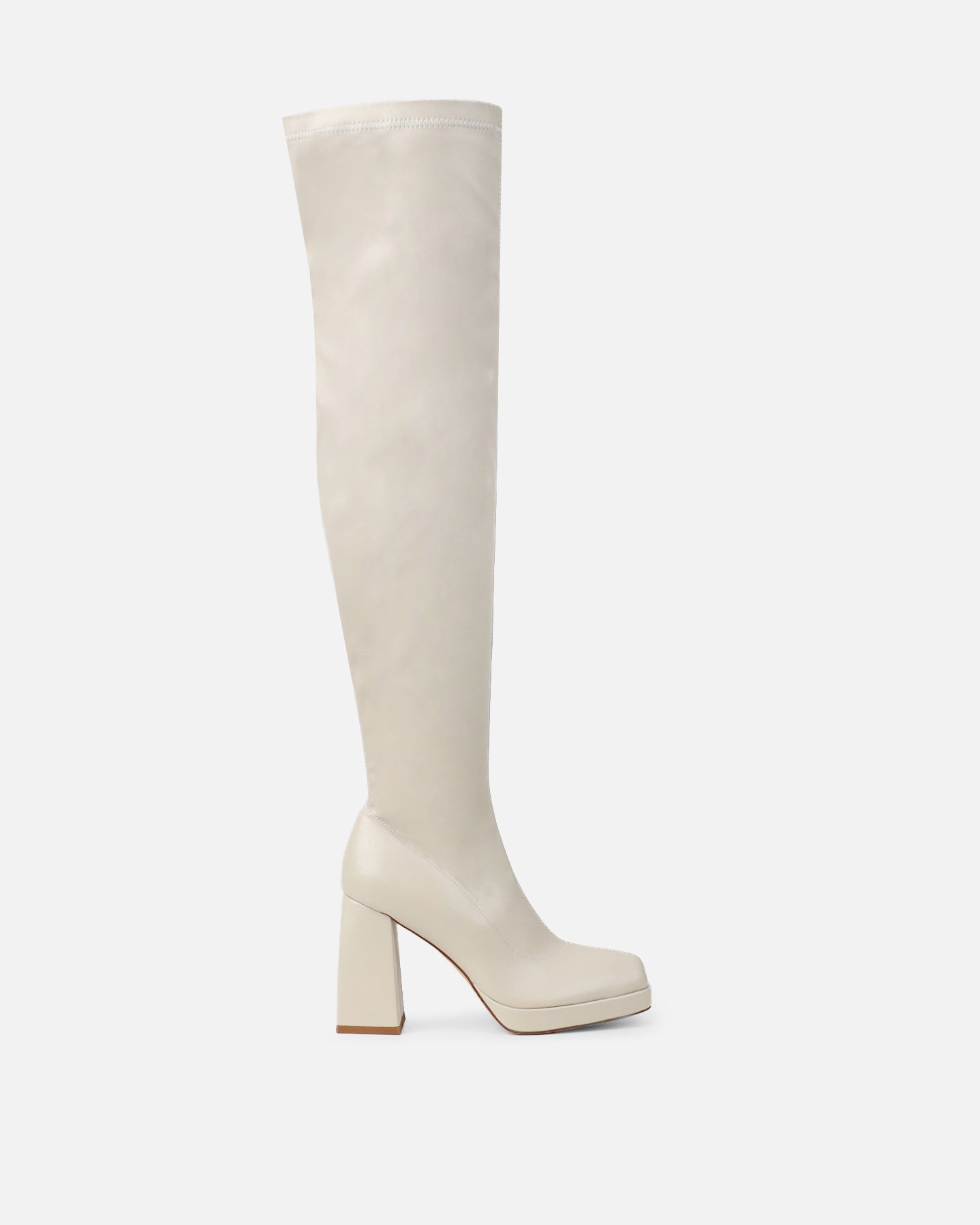 Aviva Stone Platform Block Heel Thigh High Boots | SIMMI London