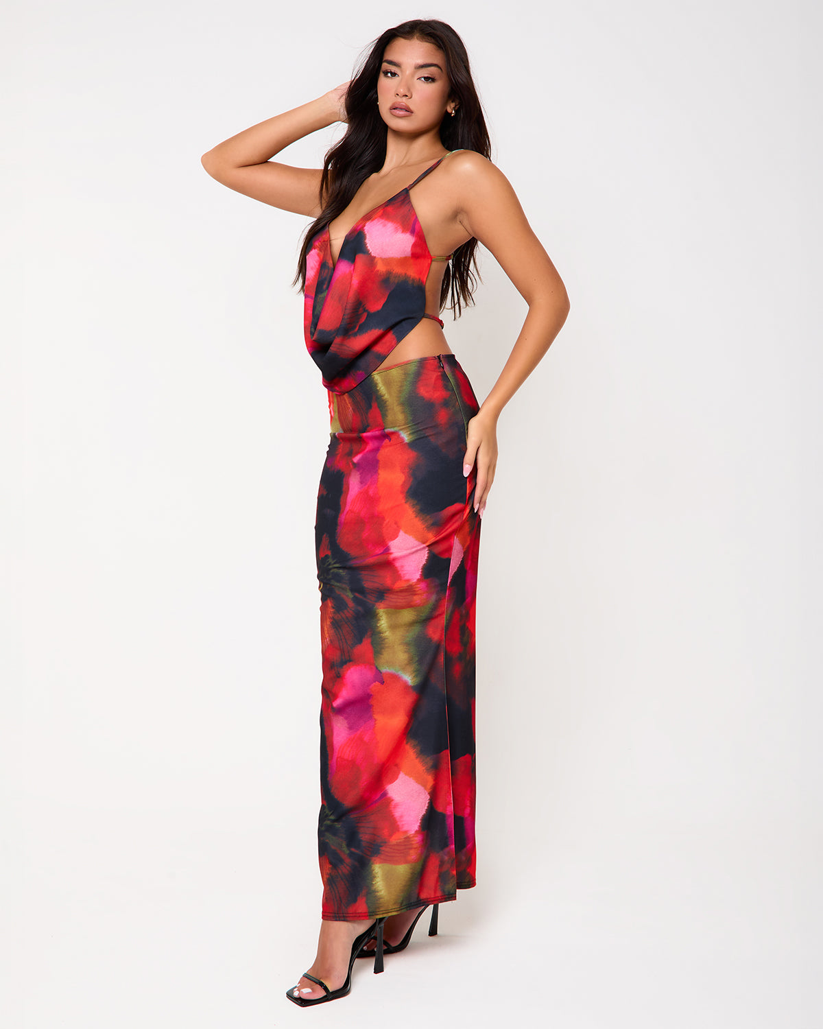 Hudson Print Cowl Neck Maxi Set | SIMMI London