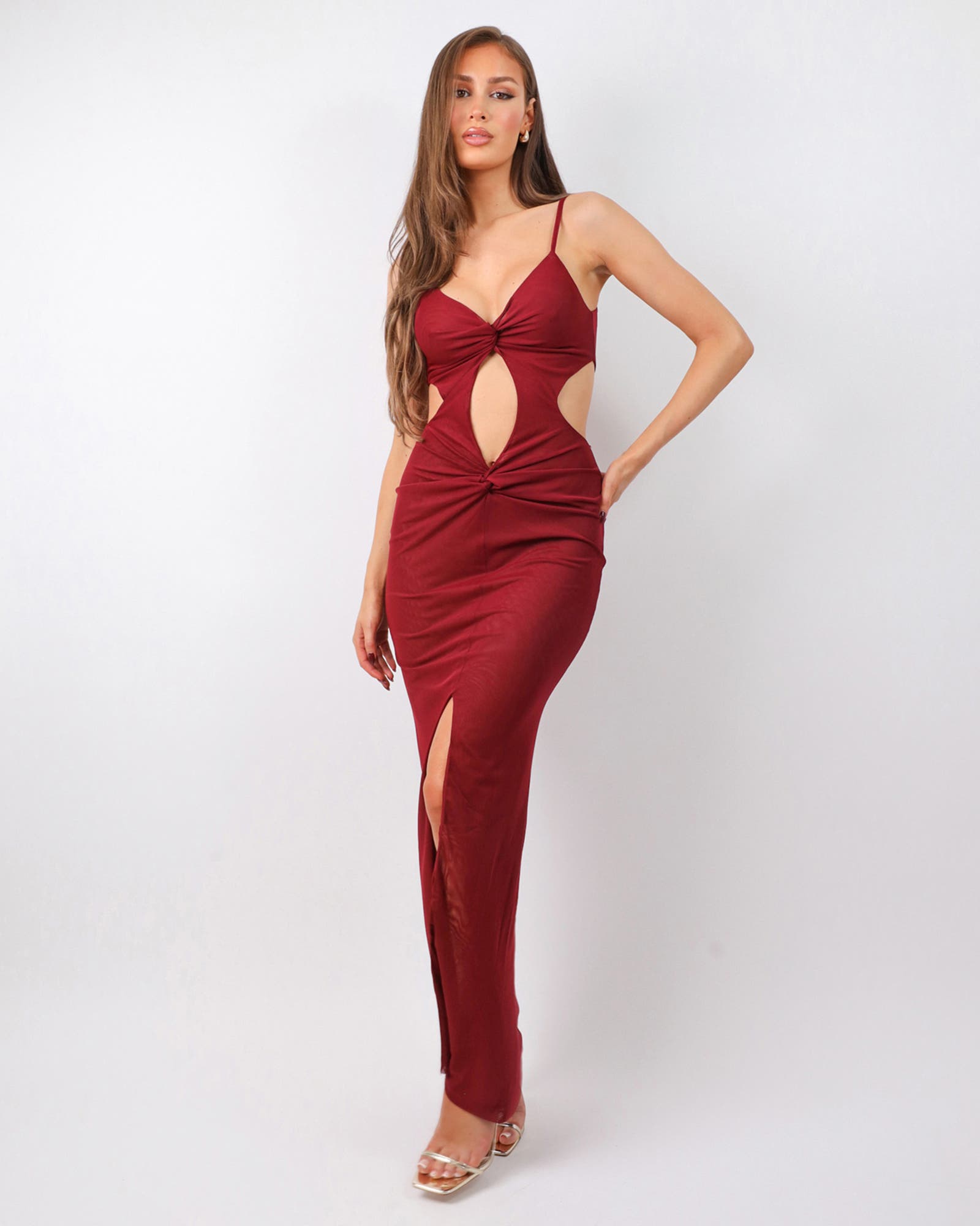 Raye Deep Red Knot Detail Maxi Dress | SIMMI London Raye Deep Red Knot Detail Maxi Dress | SIMMI London