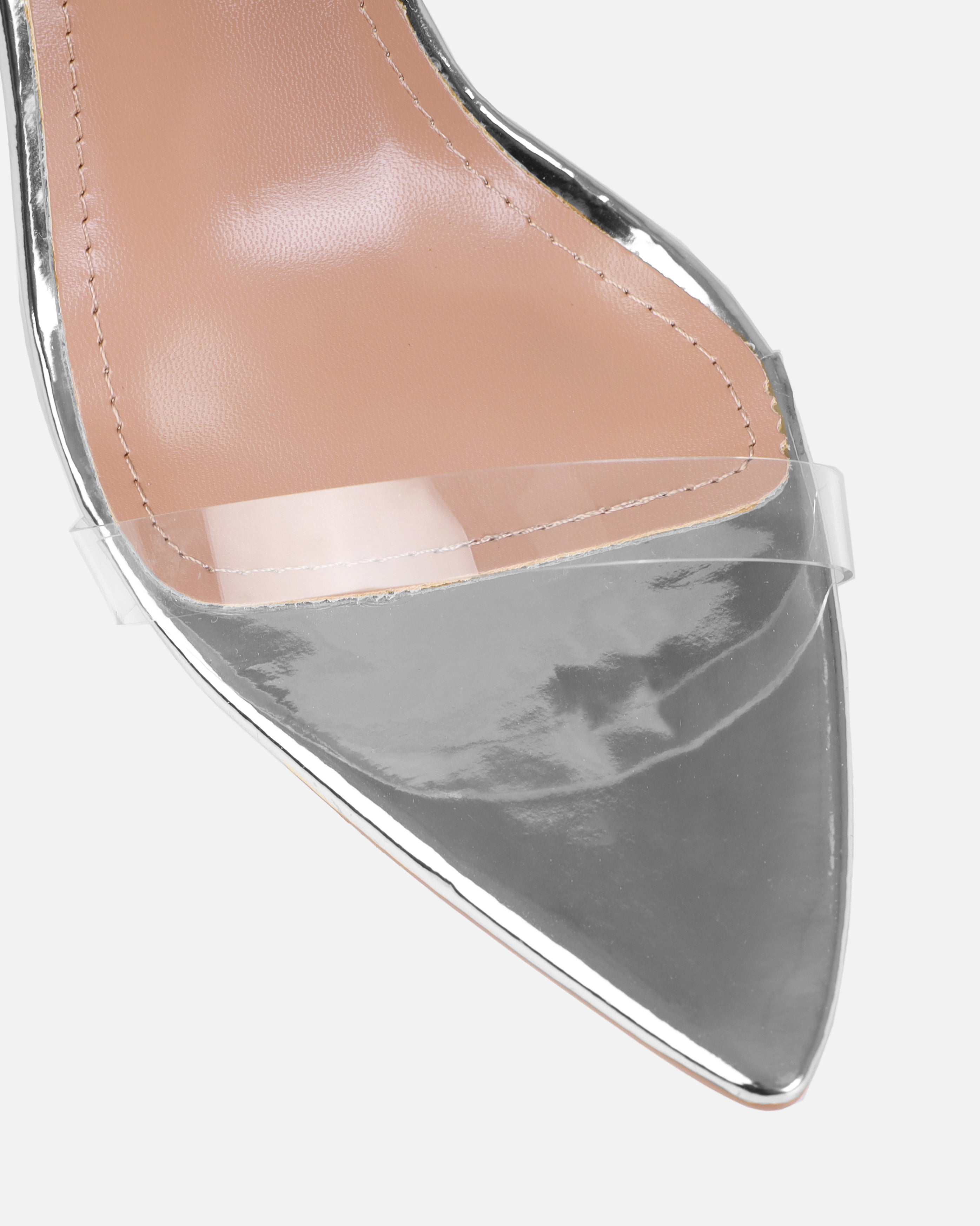 Dionne Crowe Blessed Silver Clear Diamante Heels | SIMMI London