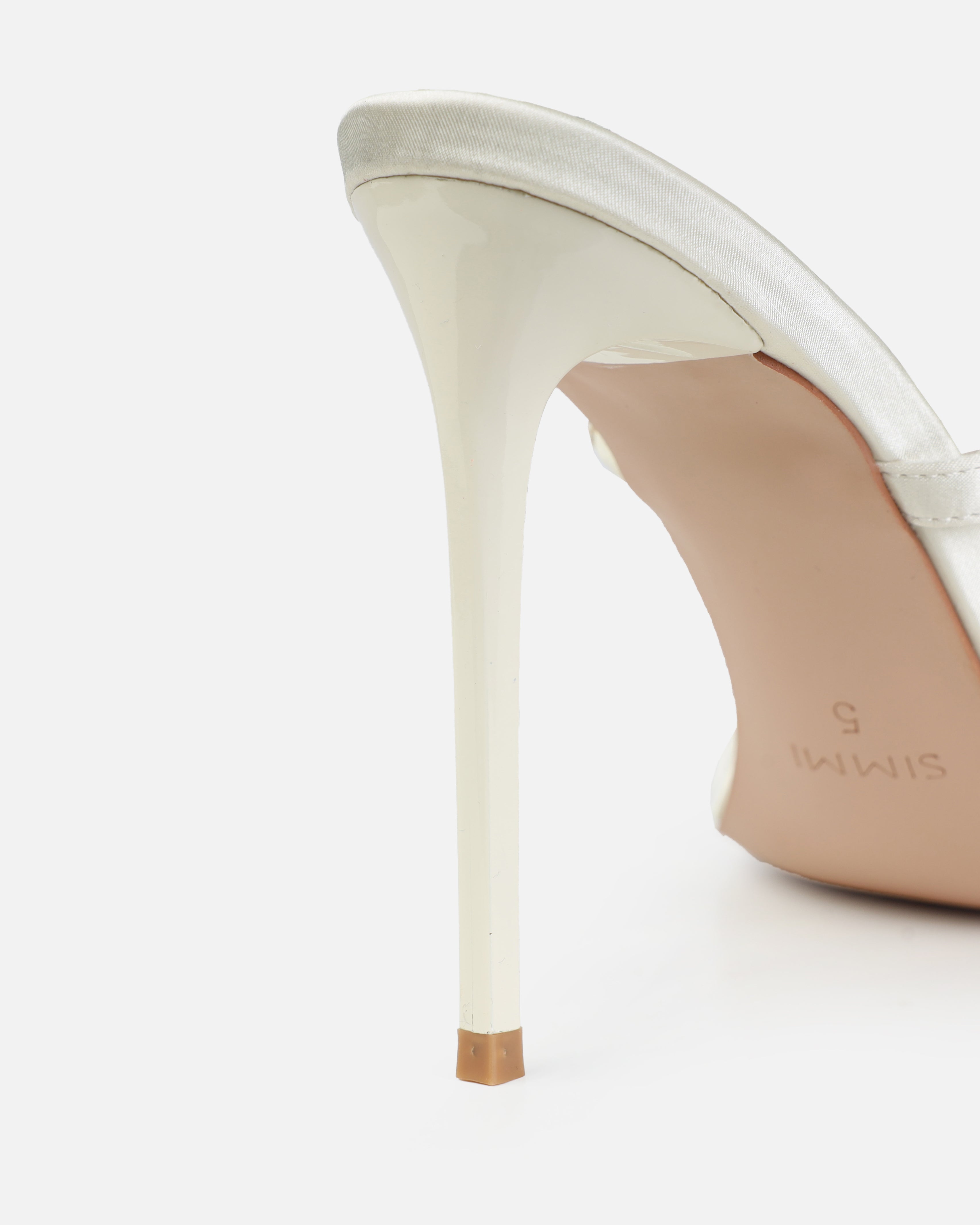 Dionne Crowe Beau Ivory Satin Diamante Heels | SIMMI London