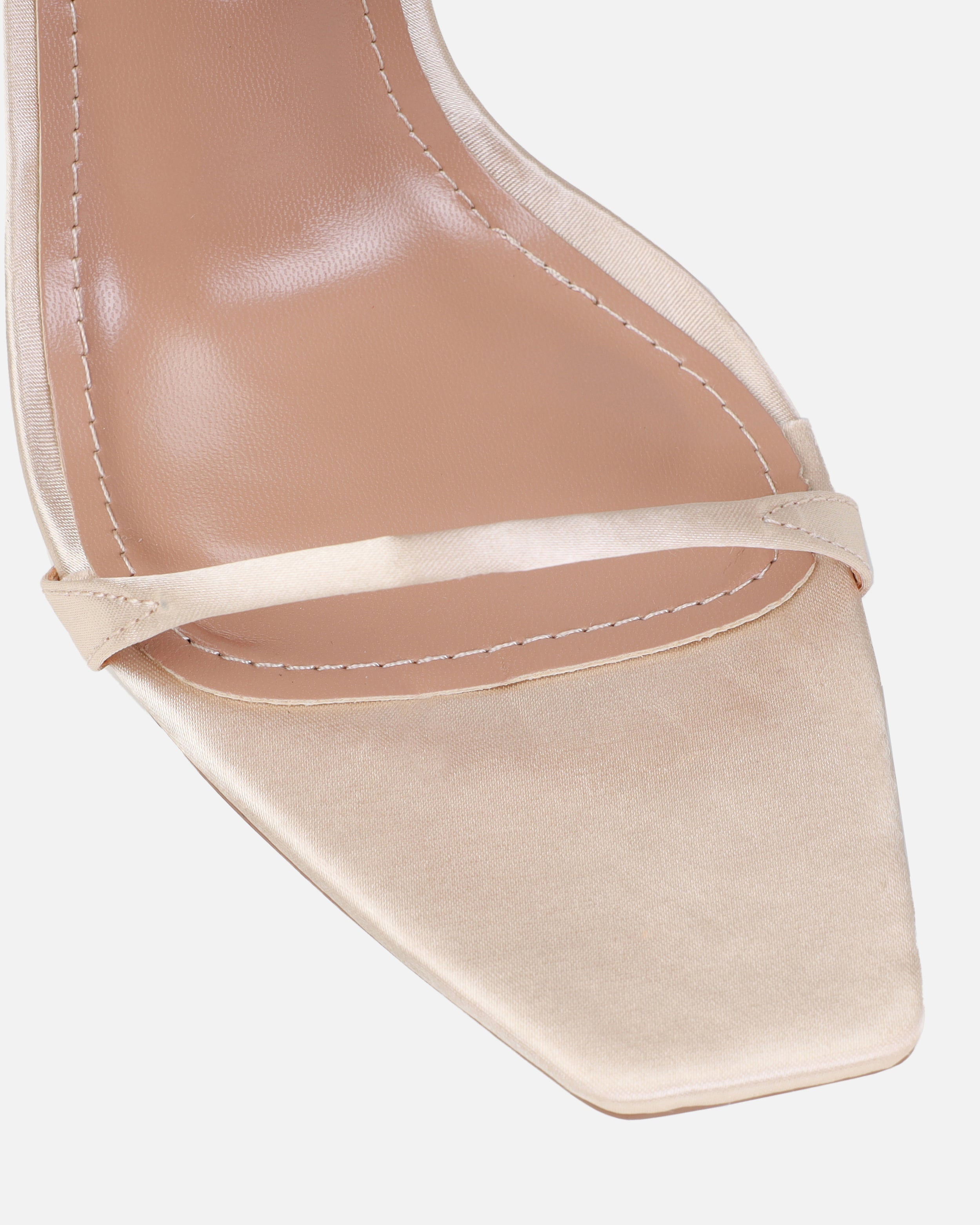 Dionne Crowe Honeymoon Champagne Satin Stiletto Heels | SIMMI London