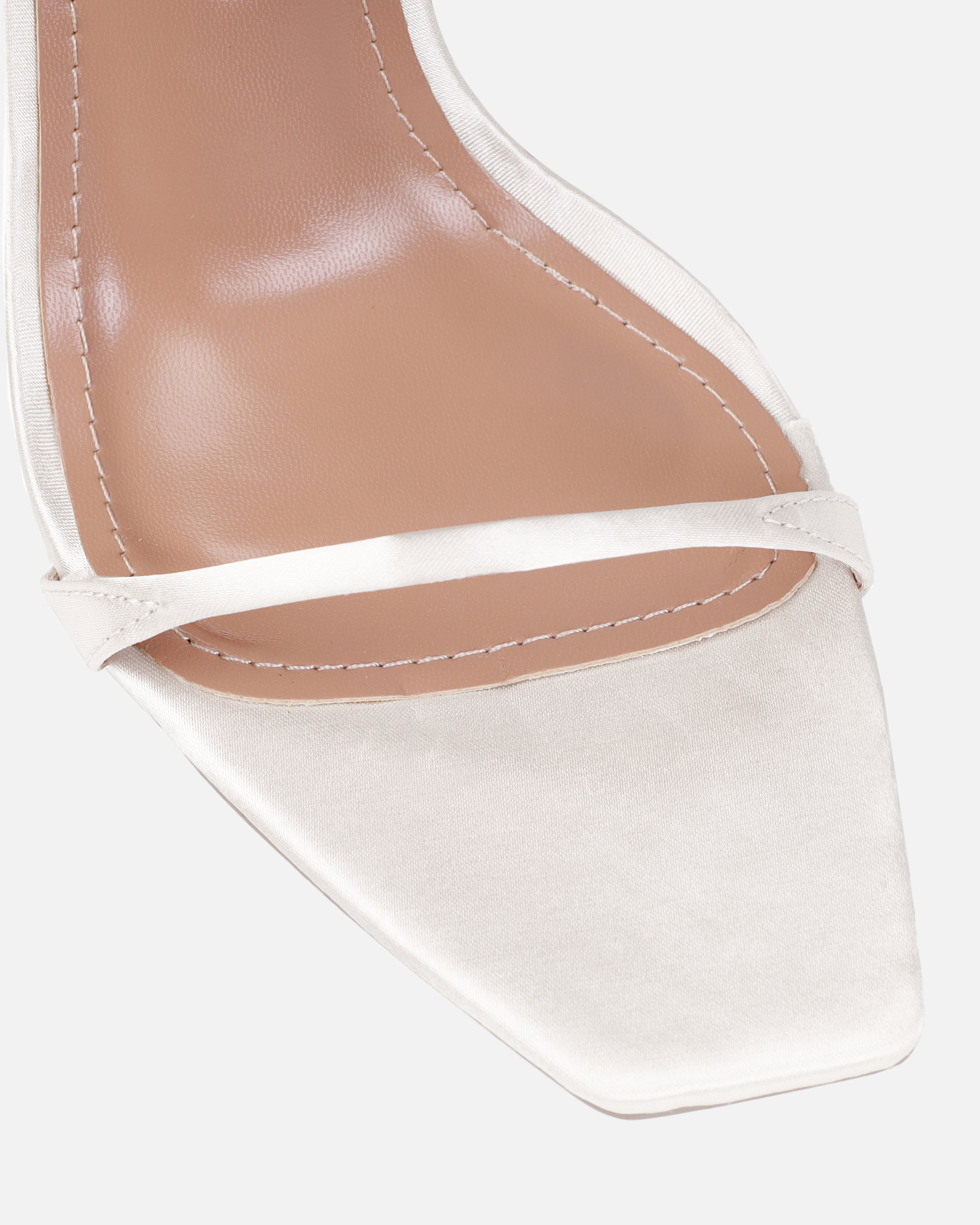 Dionne Crowe Honeymoon Ivory Satin Stiletto Heels | SIMMI London
