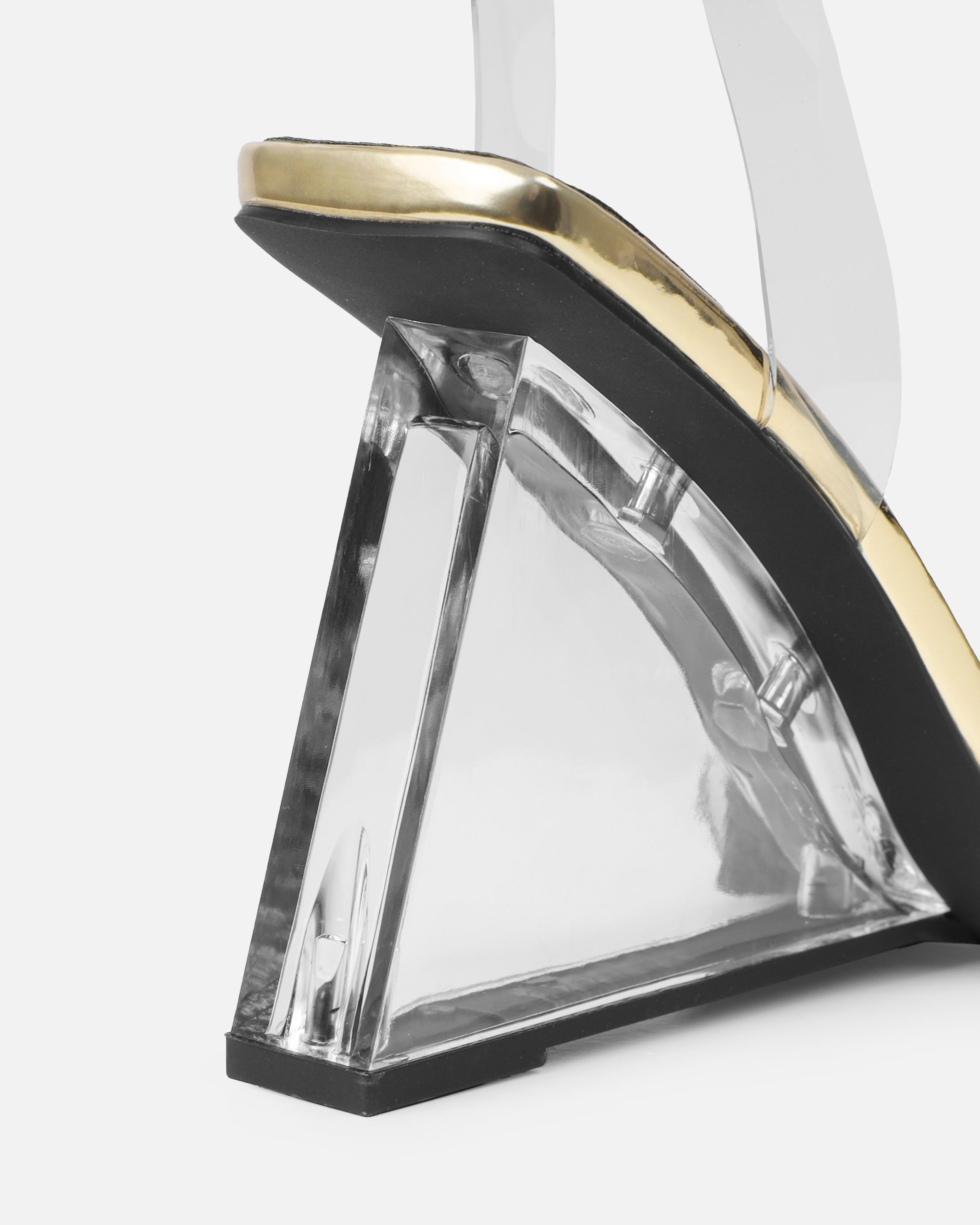 Bali Gold Mirror Clear Wedge Sandals | SIMMI London