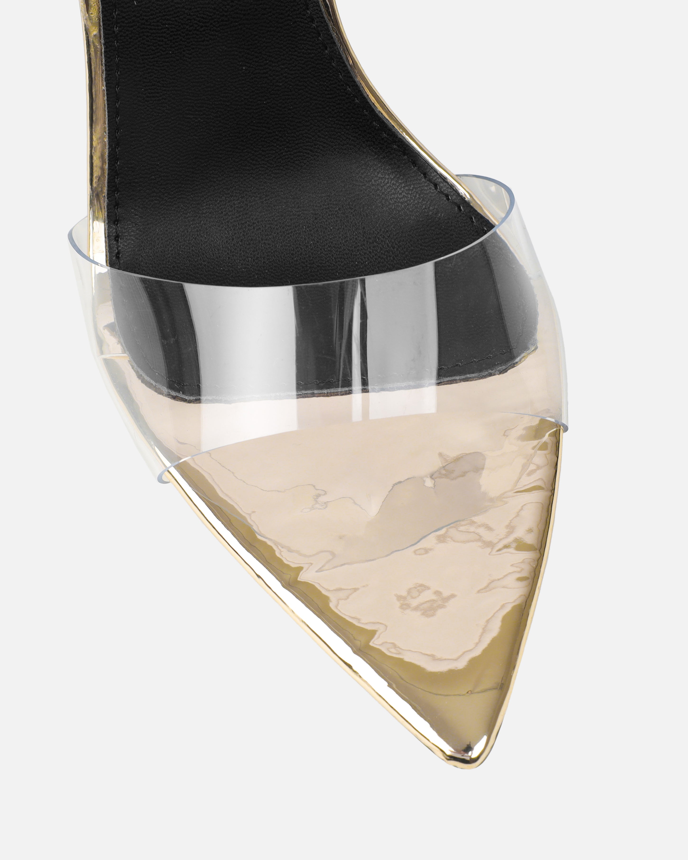Bali Gold Mirror Clear Wedge Sandals | SIMMI London