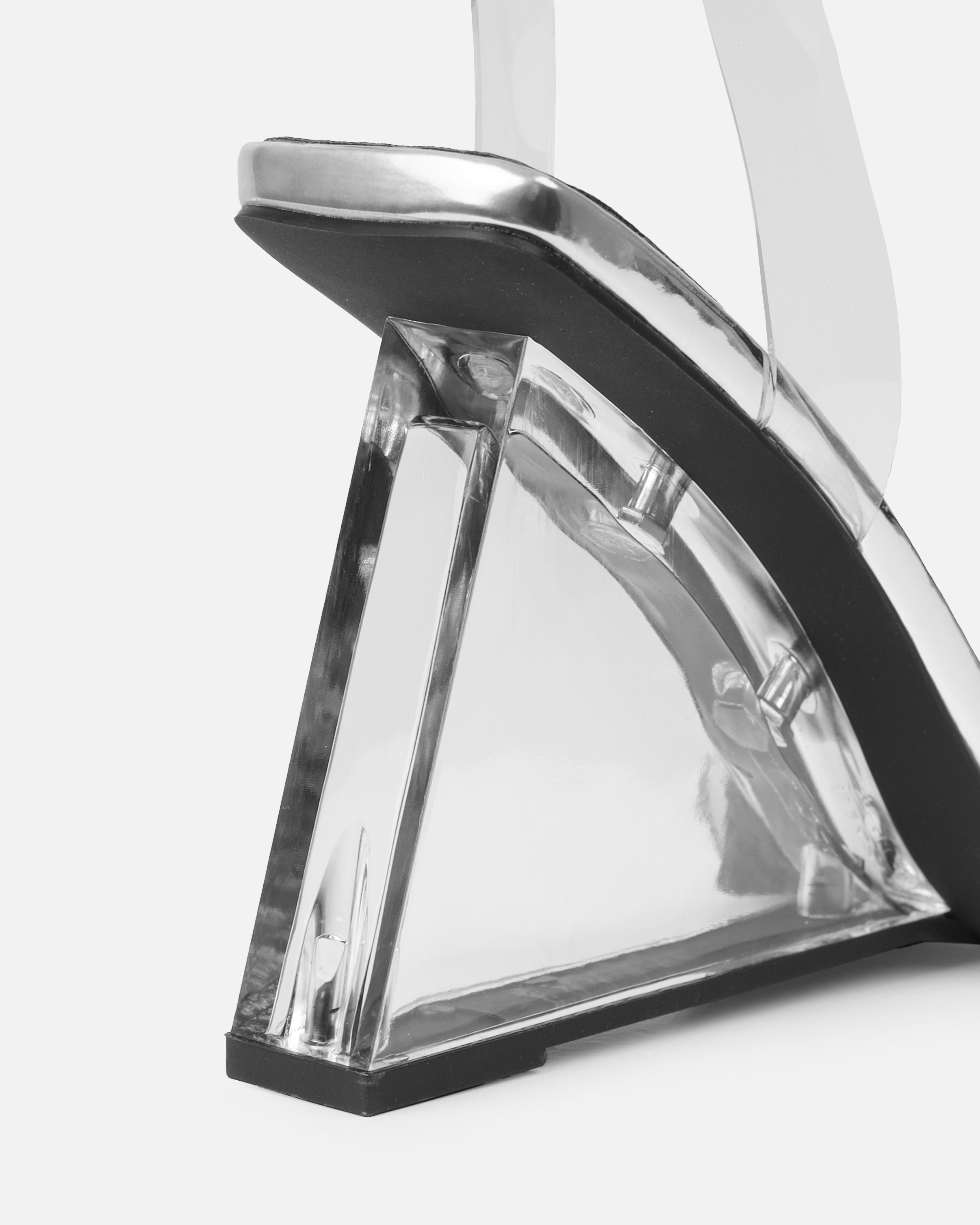 Bali Silver Mirror Clear Wedge Sandals | SIMMI London