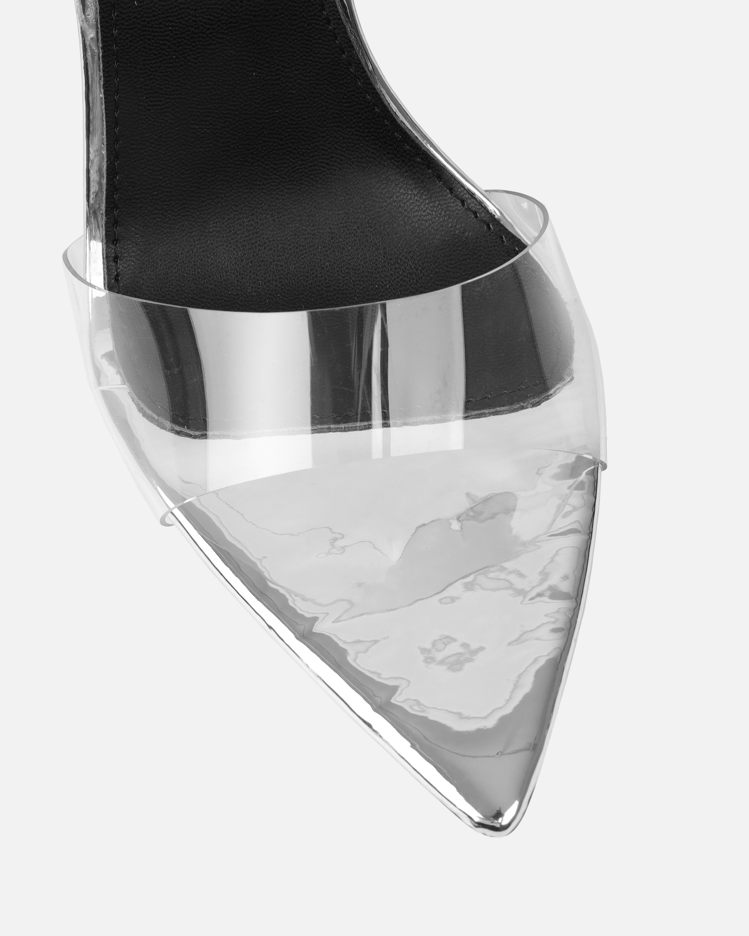 Bali Silver Mirror Clear Wedge Sandals | SIMMI London