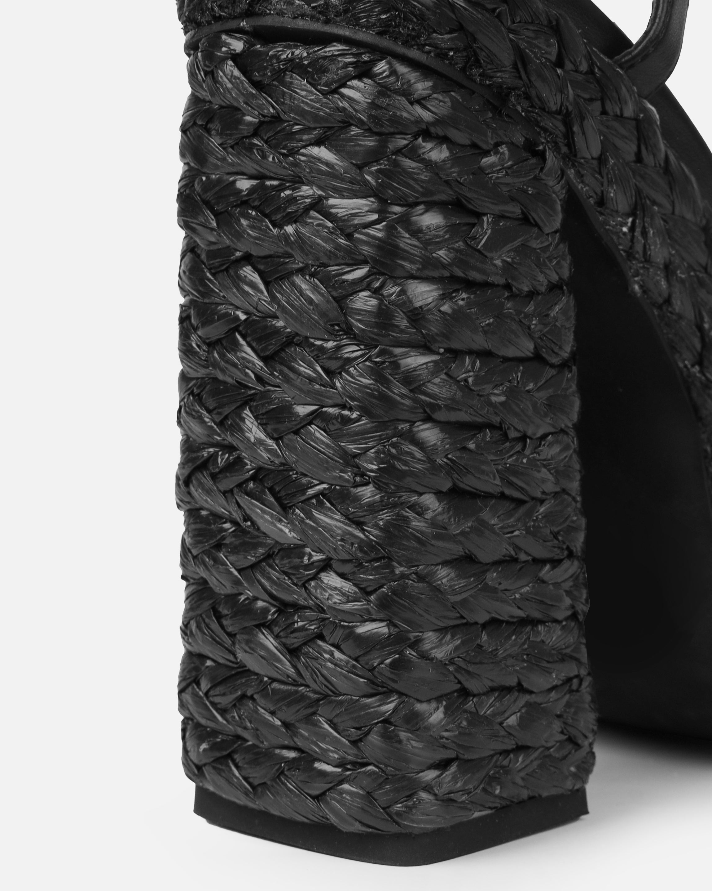 Bambi Black Espadrille Platform Block Heels | SIMMI London