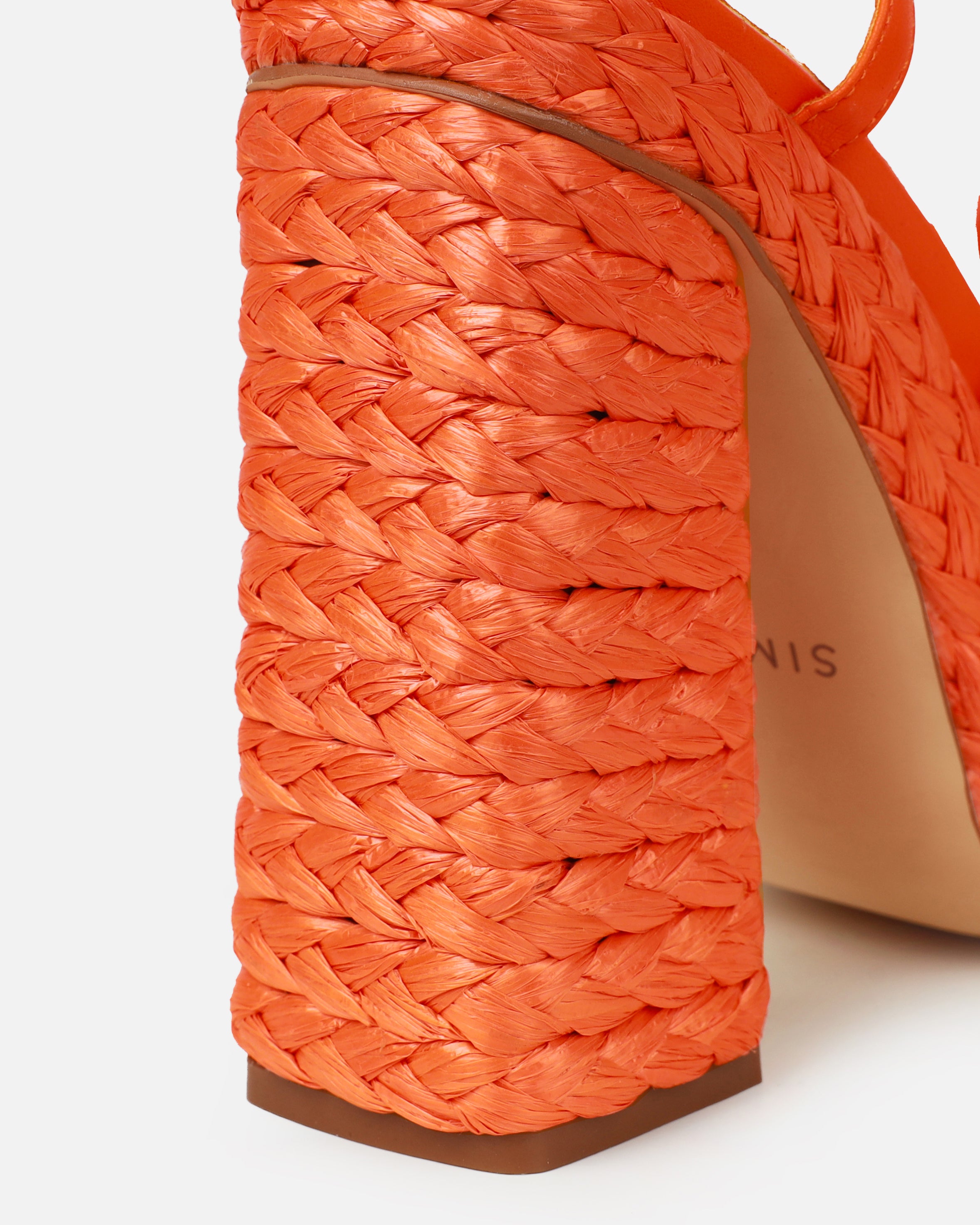 Bambi Orange Espadrille Platform Block Heels | SIMMI London