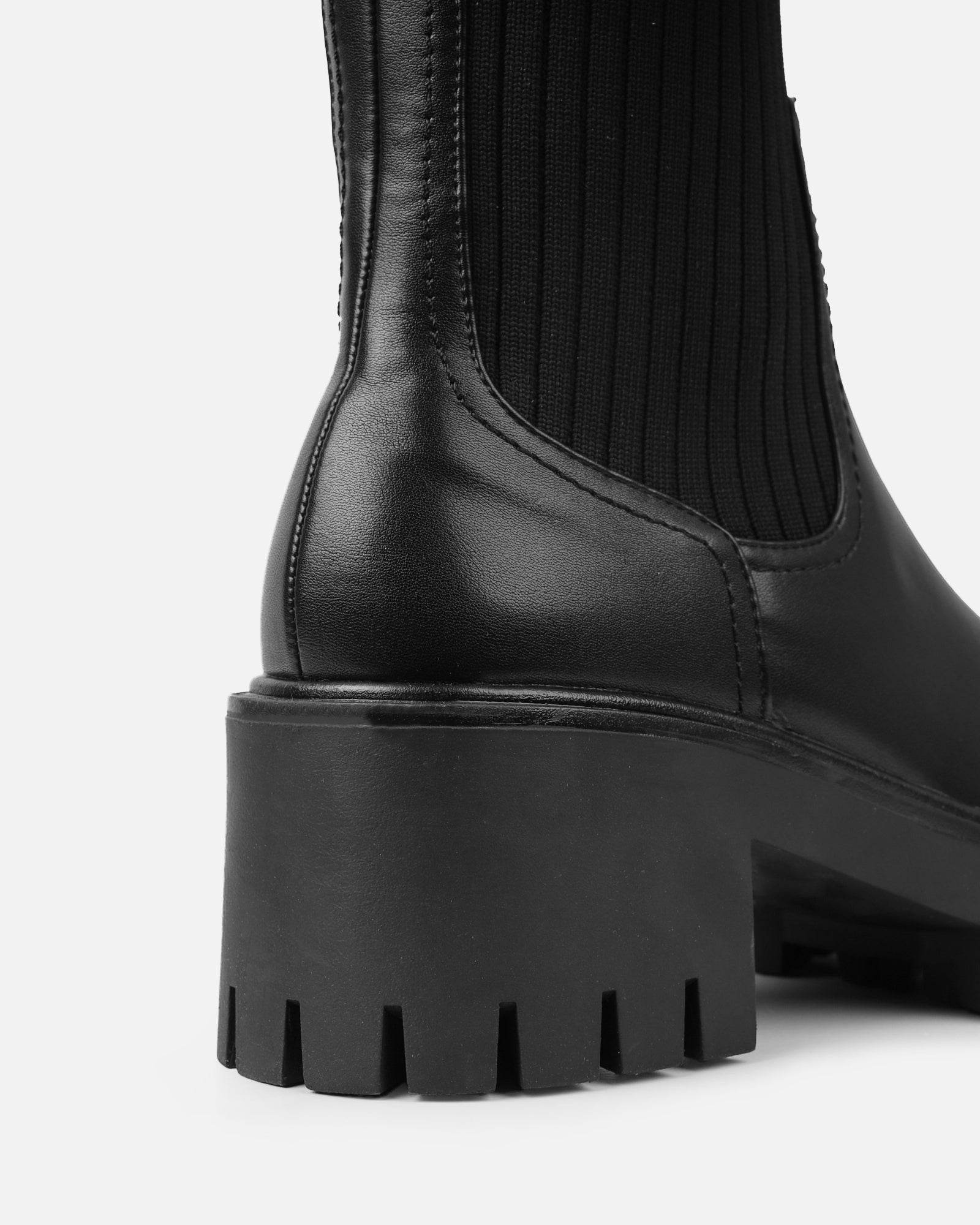 Albie Black Chunky Knitted Ankle Boots | Simmi London