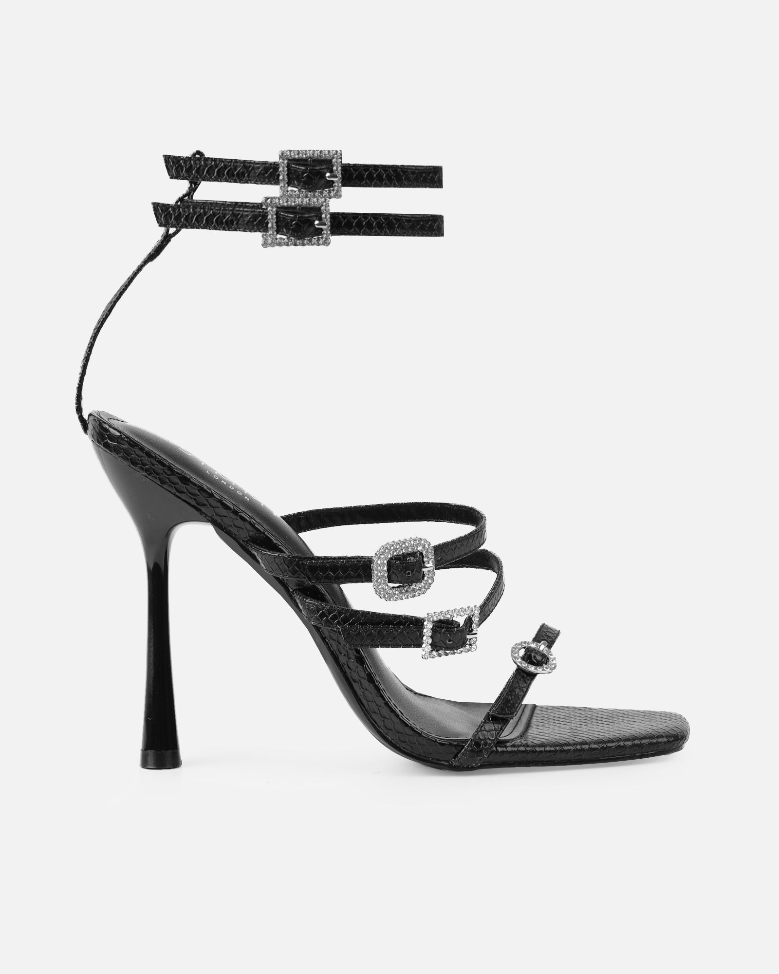 Beach Black Snake heels | SIMMI London